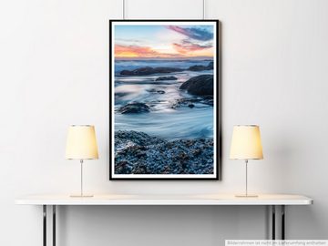 Sinus Art Poster Landschaftsfotografie  Felsenstrand bei Sonnenaufgang 60x90cm Poster