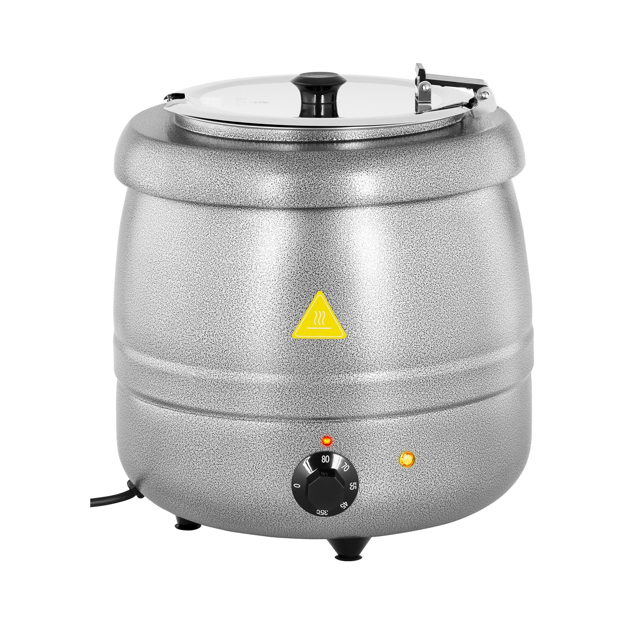 Royal Catering Suppentopf elektrisch Suppenkessel silbern Partytopf 10L 400W, Edelstahl, Stahl