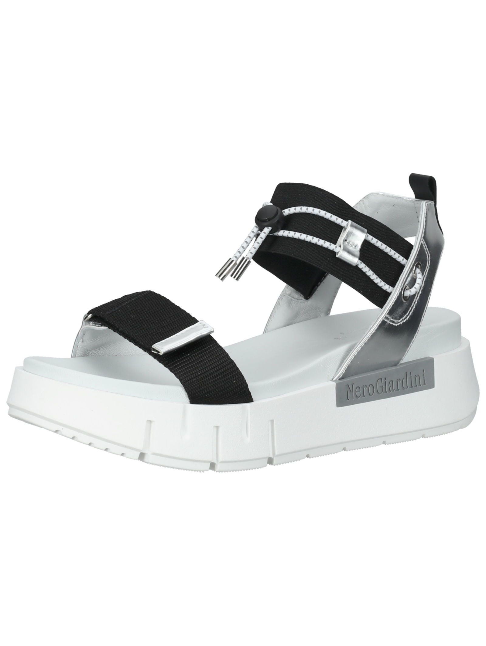 Sandalen Lederimitat/Textil . Keilsandalette