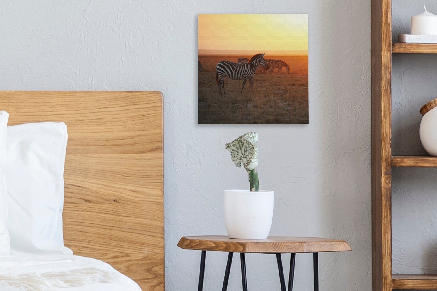 für Amboseli-Nationalpark Wohnzimmer St), im (1 Kenia, OneMillionCanvasses® Schlafzimmer Leinwand im Bilder Sonnenaufgang afrikanischen Leinwandbild