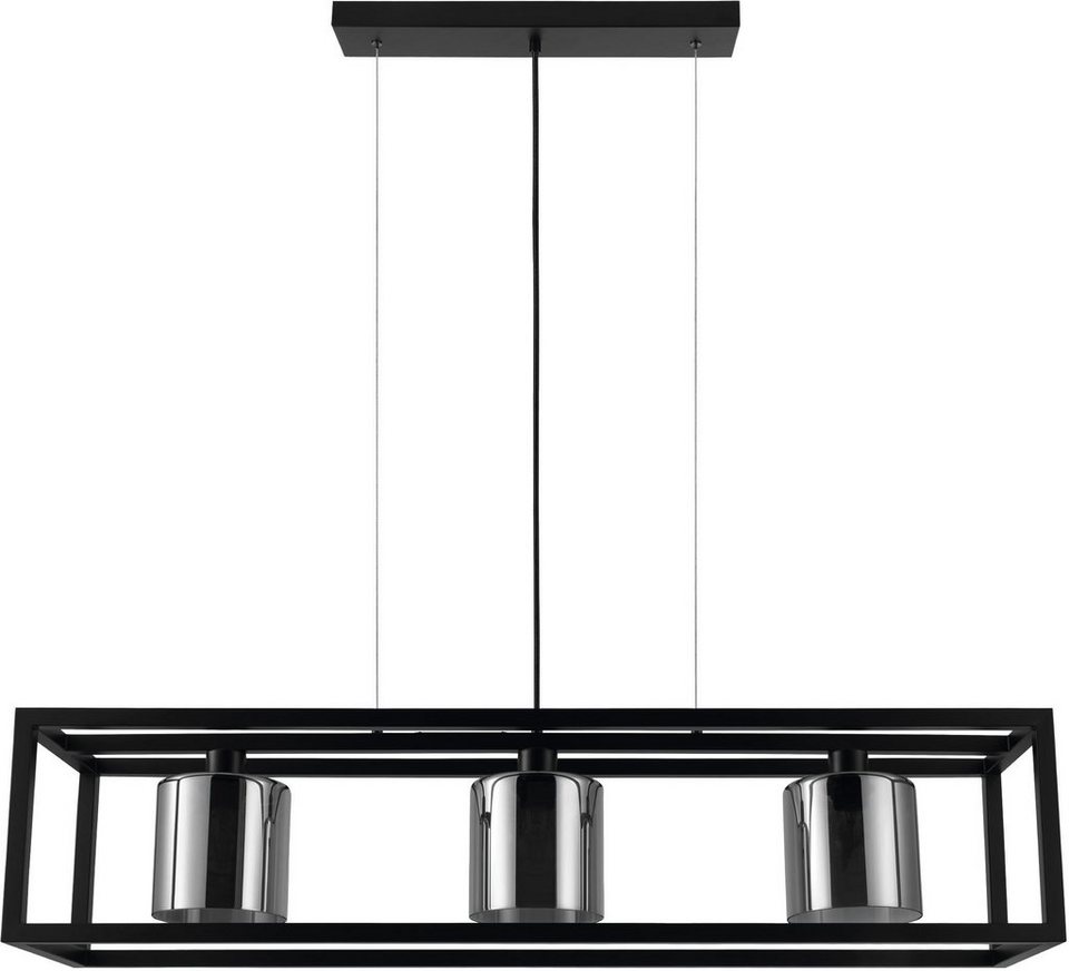 EGLO Hängeleuchte BRISLING, Leuchtmittel wechselbar, ohne Leuchtmittel,  Hängeleuchte in schwarz aus Stahl - exkl. E27 - 60W