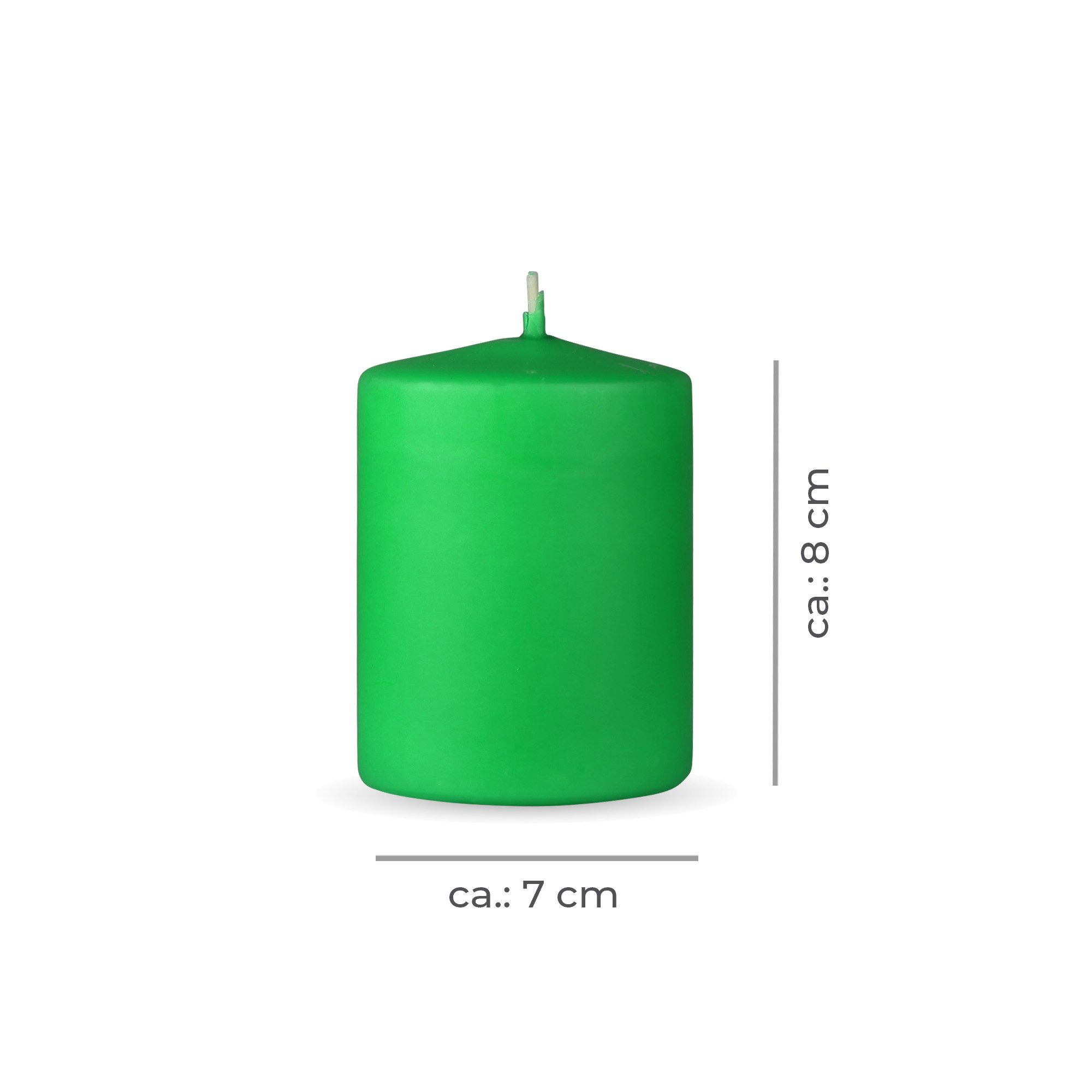 HS Candle Stumpenkerze Säulenkerze Ø7cm (1-tlg), Wachskerzen - unparfümierte Säulenkerzen - viele Farben/Größen