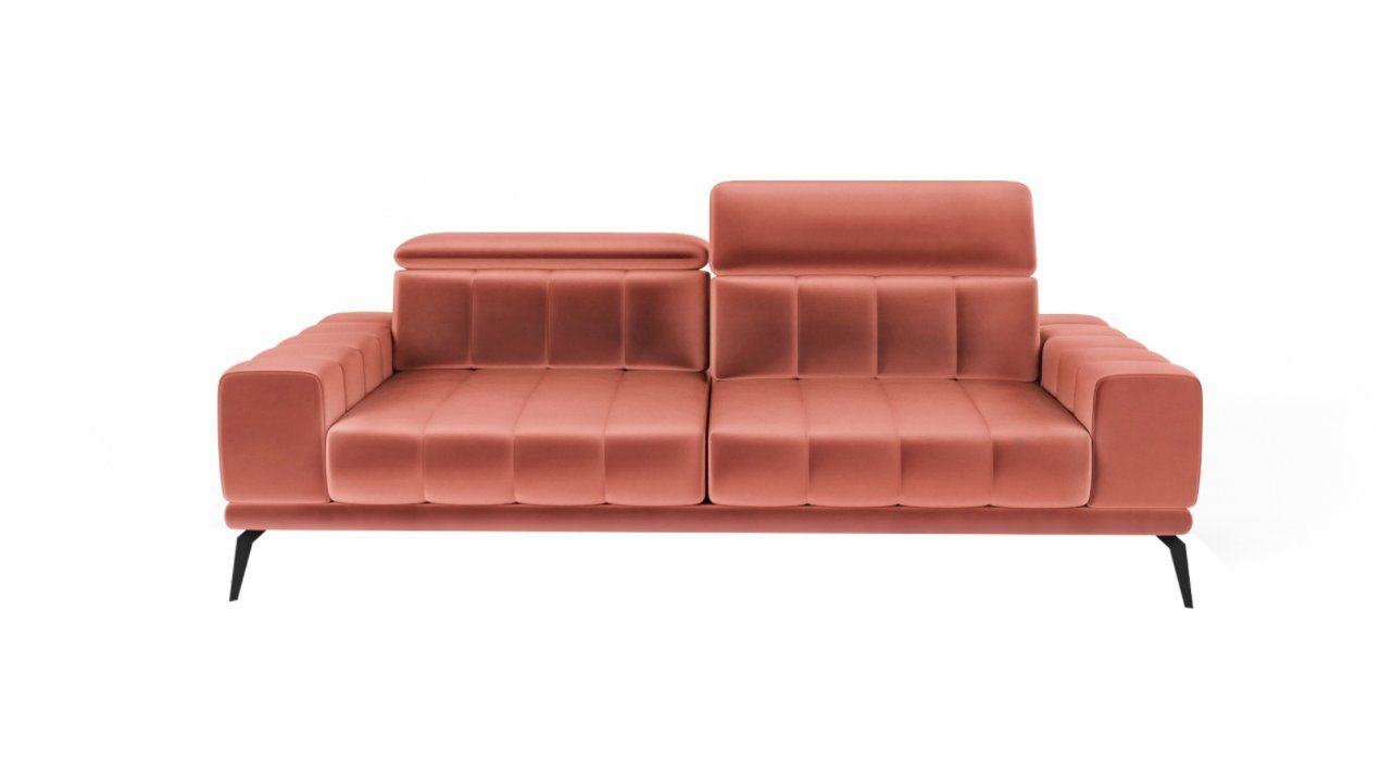 Siblo 3-Sitzer Modernes Dreisitzer Sofa Salvio 3 - 3-Sitzer Sofa - Metallfüße Orange