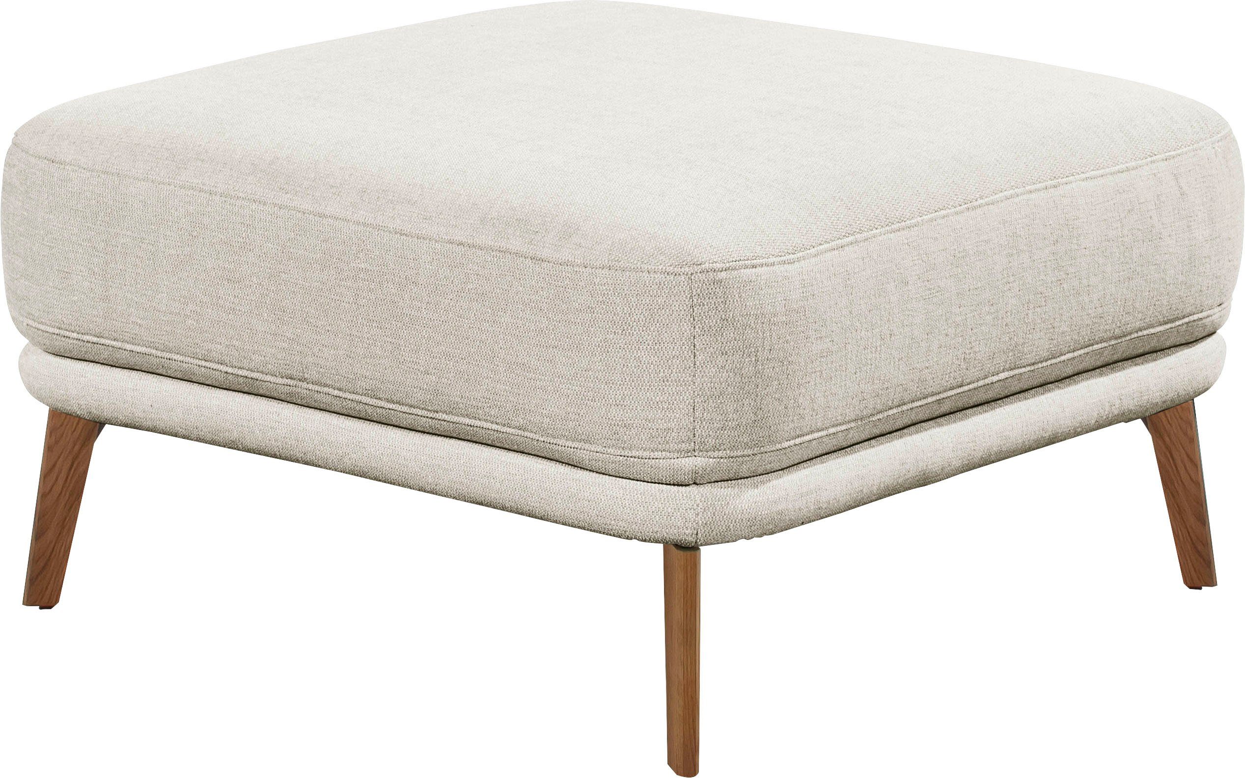 SCHÖNER WOHNEN-Kollektion Hocker Pearl - 5 Jahre Hersteller-Garantie, auch in Bouclé, Passend zur Serie Pearl, B/T/H: 80/80/45 cm, Füße Massivholz