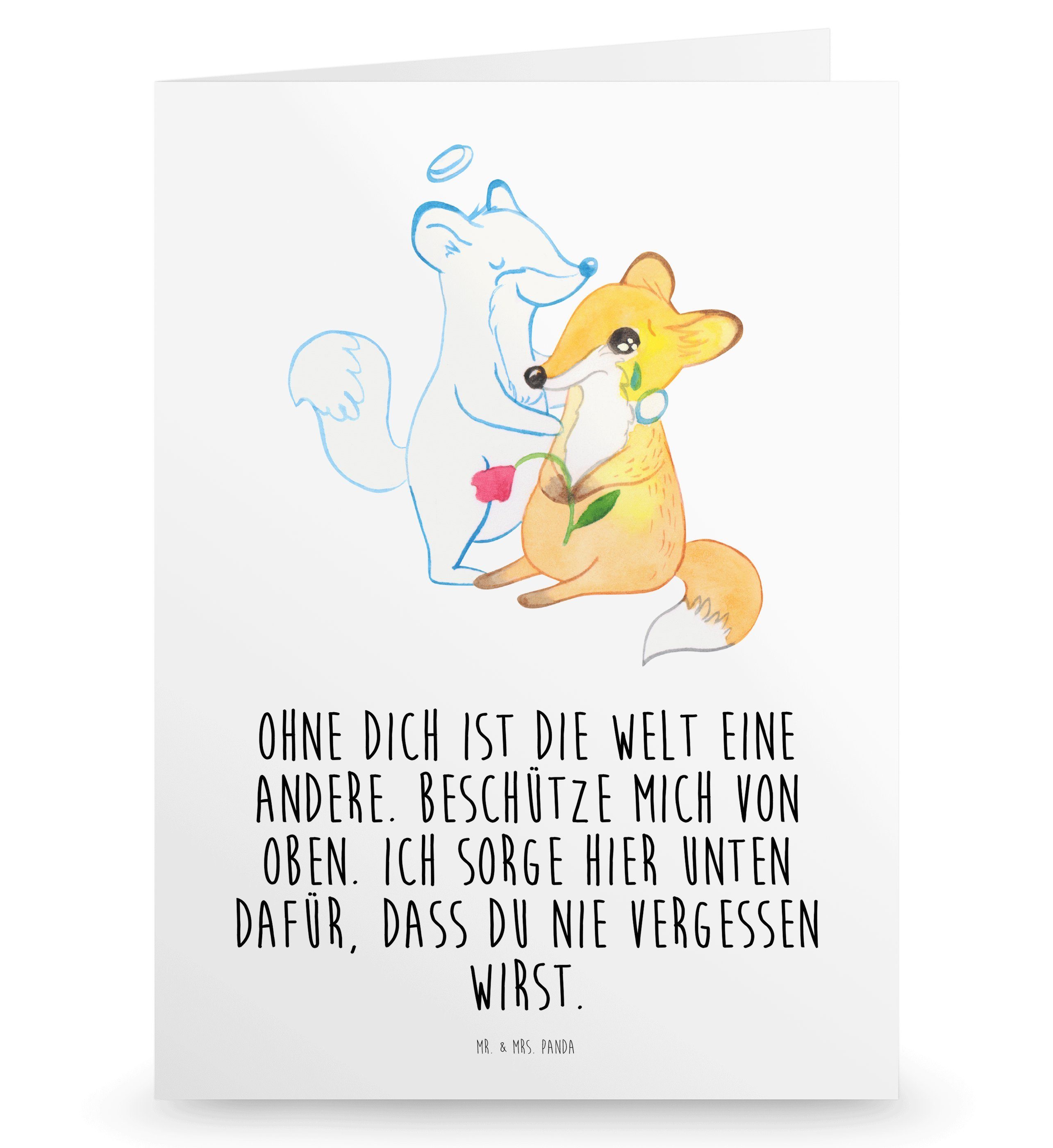 Mr. & Mrs. Panda Beileidskarte Trauer Bruder Weiß Trauerkarte