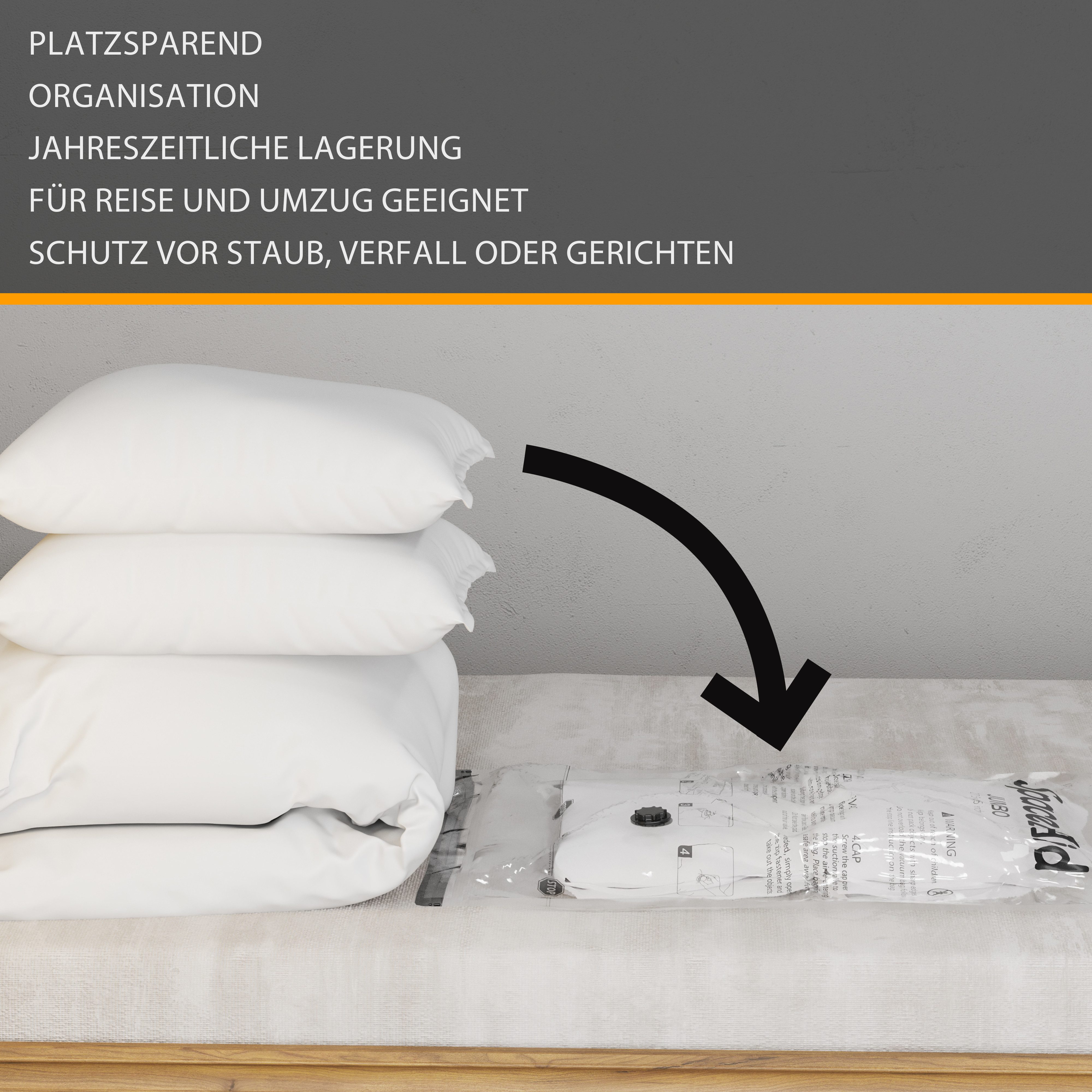 SpaceAid Vakuumbehälter Compression Packing Cubes, (20-tlg., 4 Riesen- (70x100 cm) 4 große (60x80 cm) 4 mittlere (50x70 cm), 4 kleine (40x60 cm) 4 Reise-Rollbeutel (ohne Sauger)