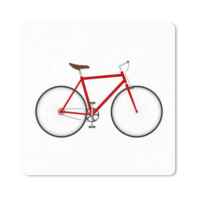 MuchoWow Gaming Mauspad Eine Seitenansicht eines roten Fahrrads (1-St), Gaming, Rutschfester Unterseite, Mausunterlage, 50x50 cm, XXL, Großes