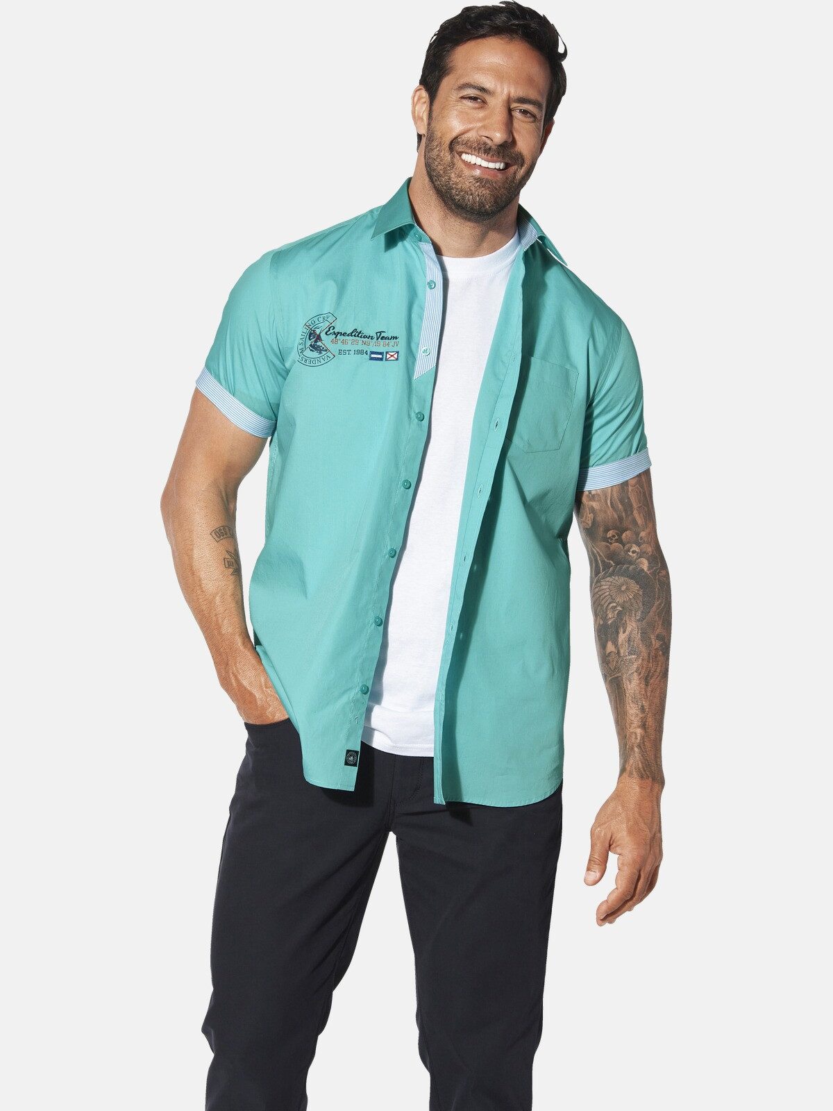 Jan Vanderstorm Kurzarmhemd FYNNJARD mit detailreichen günstig online kaufen