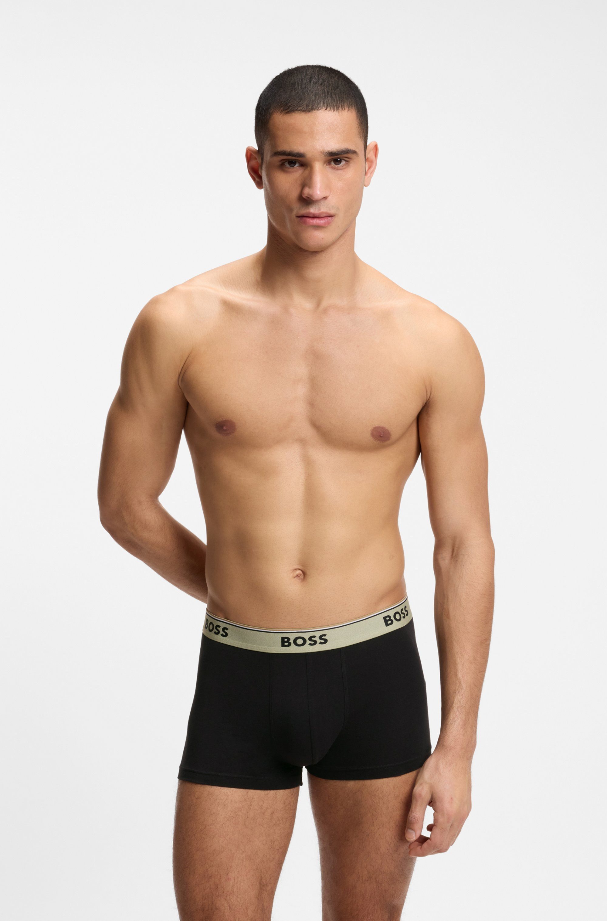 BOSS Trunk (Packung, 3-St) aus Stretch-Baumwolle, elastischer Bund, mittlere Bundhöhe