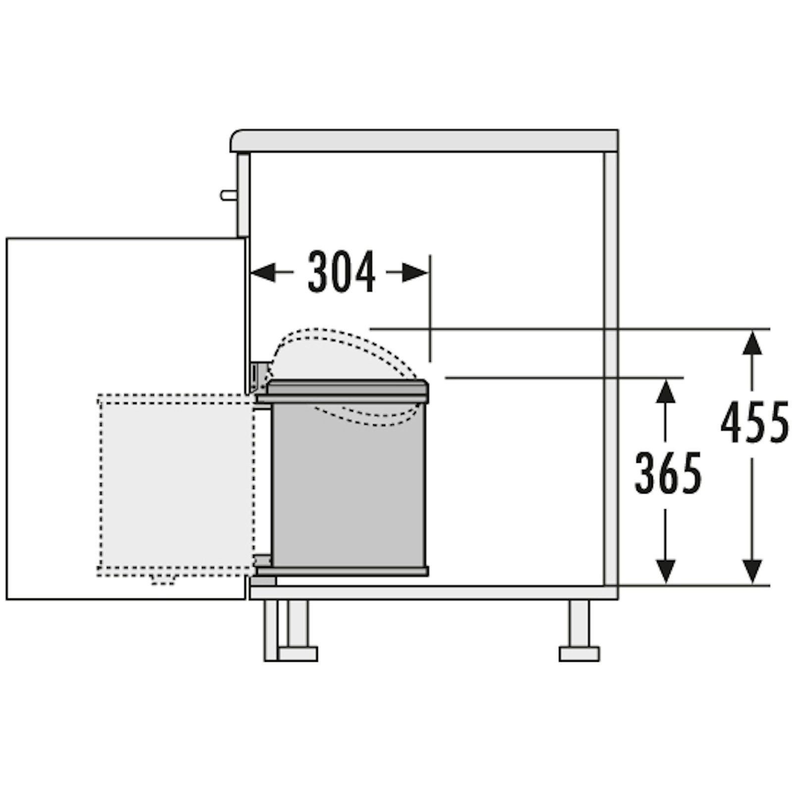 Hailo Einbaumülleimer schwarz silber