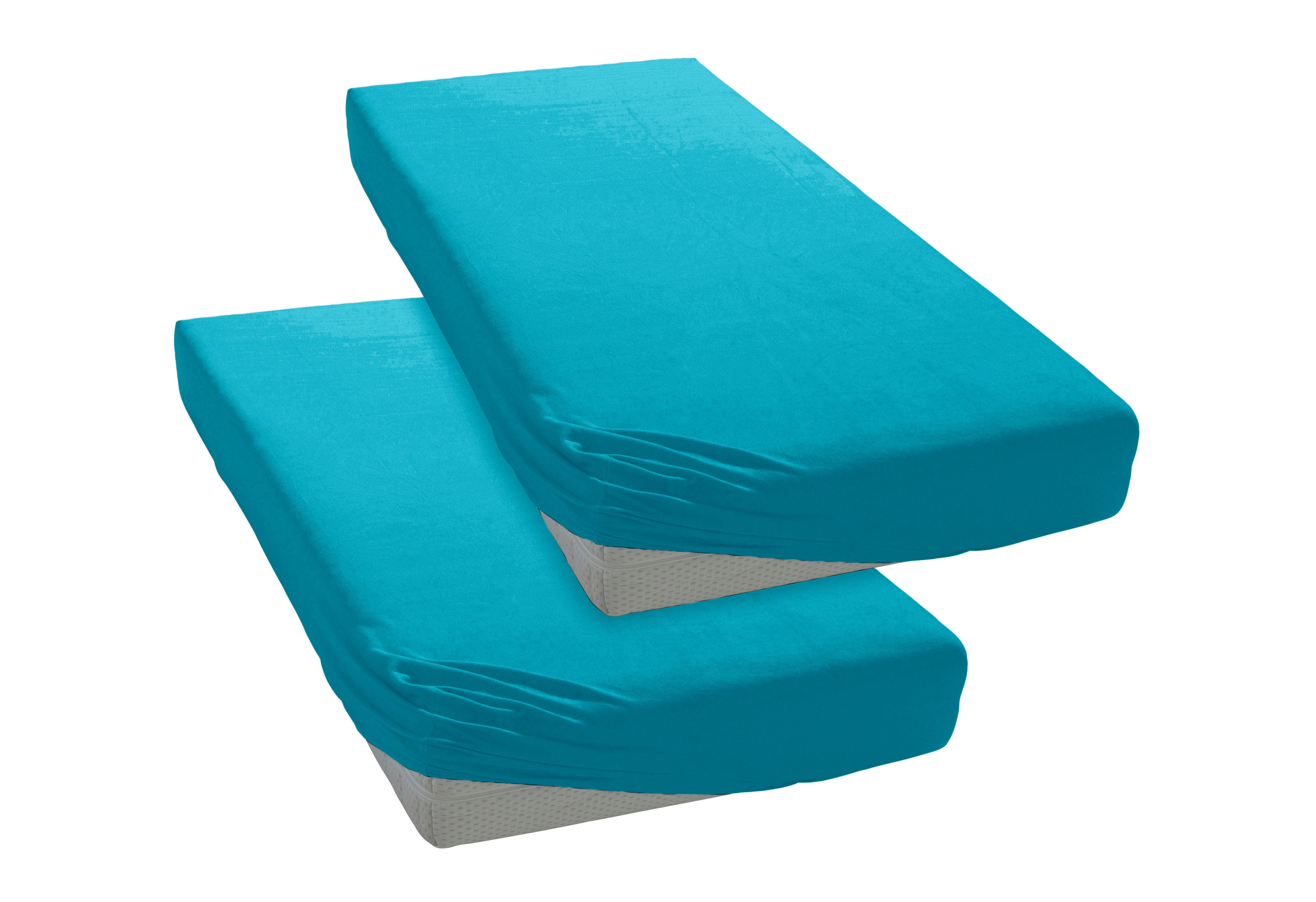 OTTO home Spannbettlaken PAPRIKA Microfaser-Jersey und warme Fleece-Qualität, Microfaser-Jersey, Gummizug: rundum, (2 Stück), Bettlaken Laken Spannbettuch, schn – Bild 2 von 5