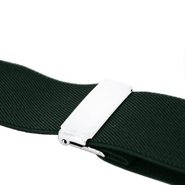 DonDon Hosenträger DonDon® Herren Hosenträger breit 4 Clips mit Leder in Y-Form elastisch (1-St) Y-Form, verstellbar mit Clipverschluß, elastisch