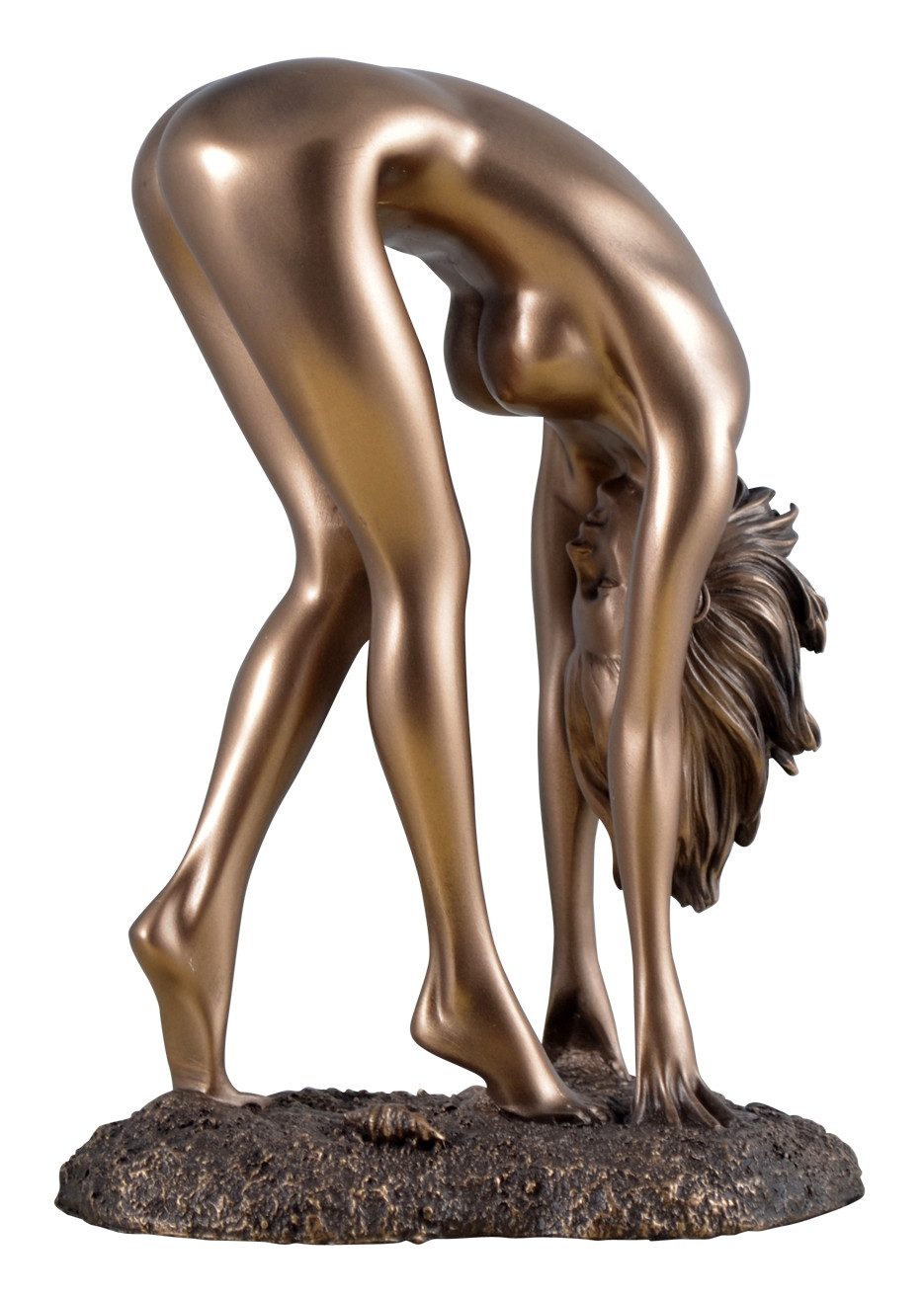 Vogler Dekofigur Weiblicher Akt Unterwerfung Frau steht gebückt bronz. Figur Skulptur