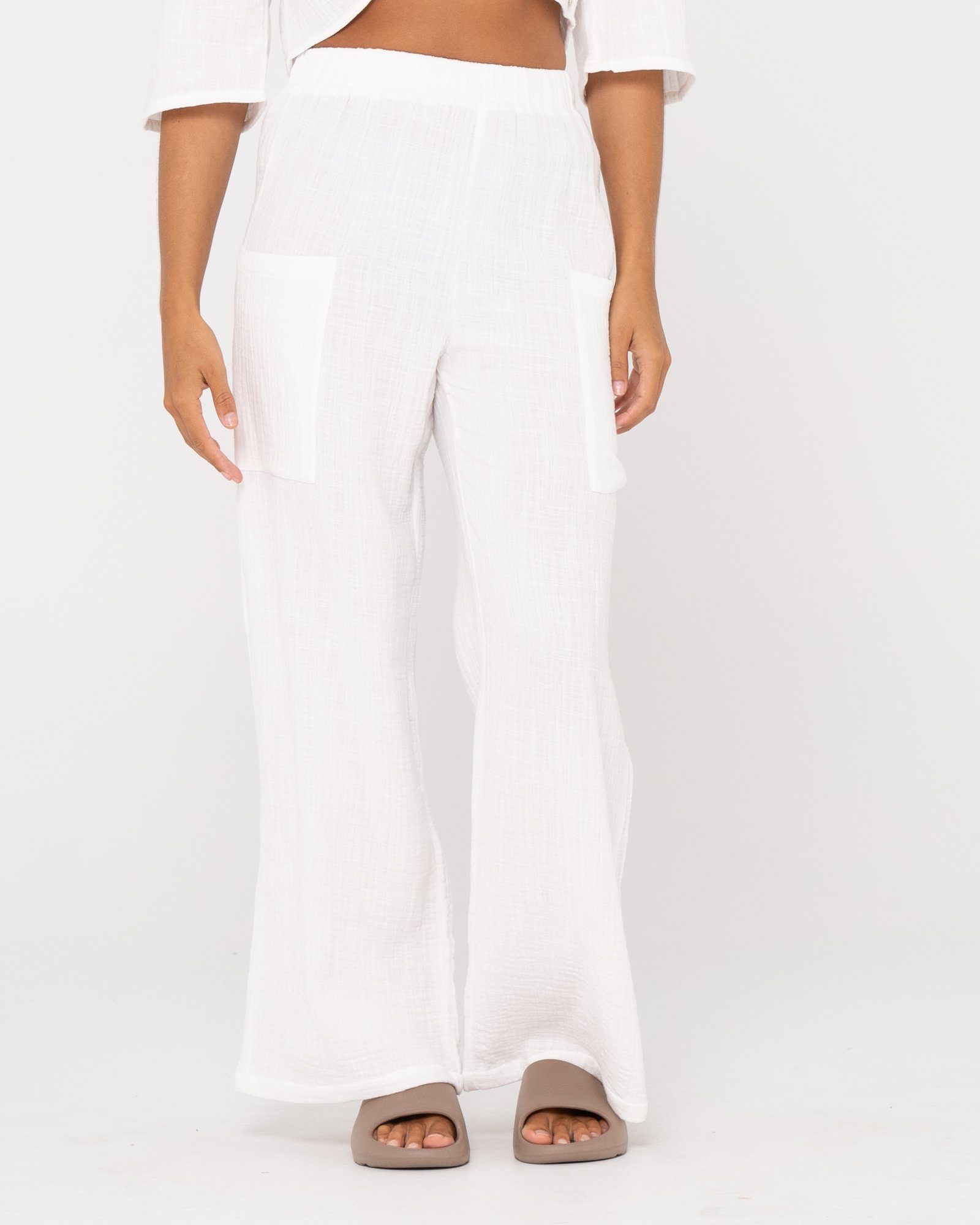 Rusty Stoffhose SOMEWHERE BEACH PANT White