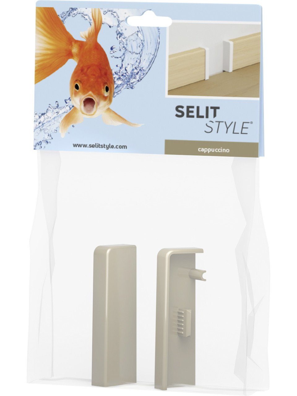 Selit Sockelleiste SELITSTYLE Endkappen capuccino Höhe 50 mm