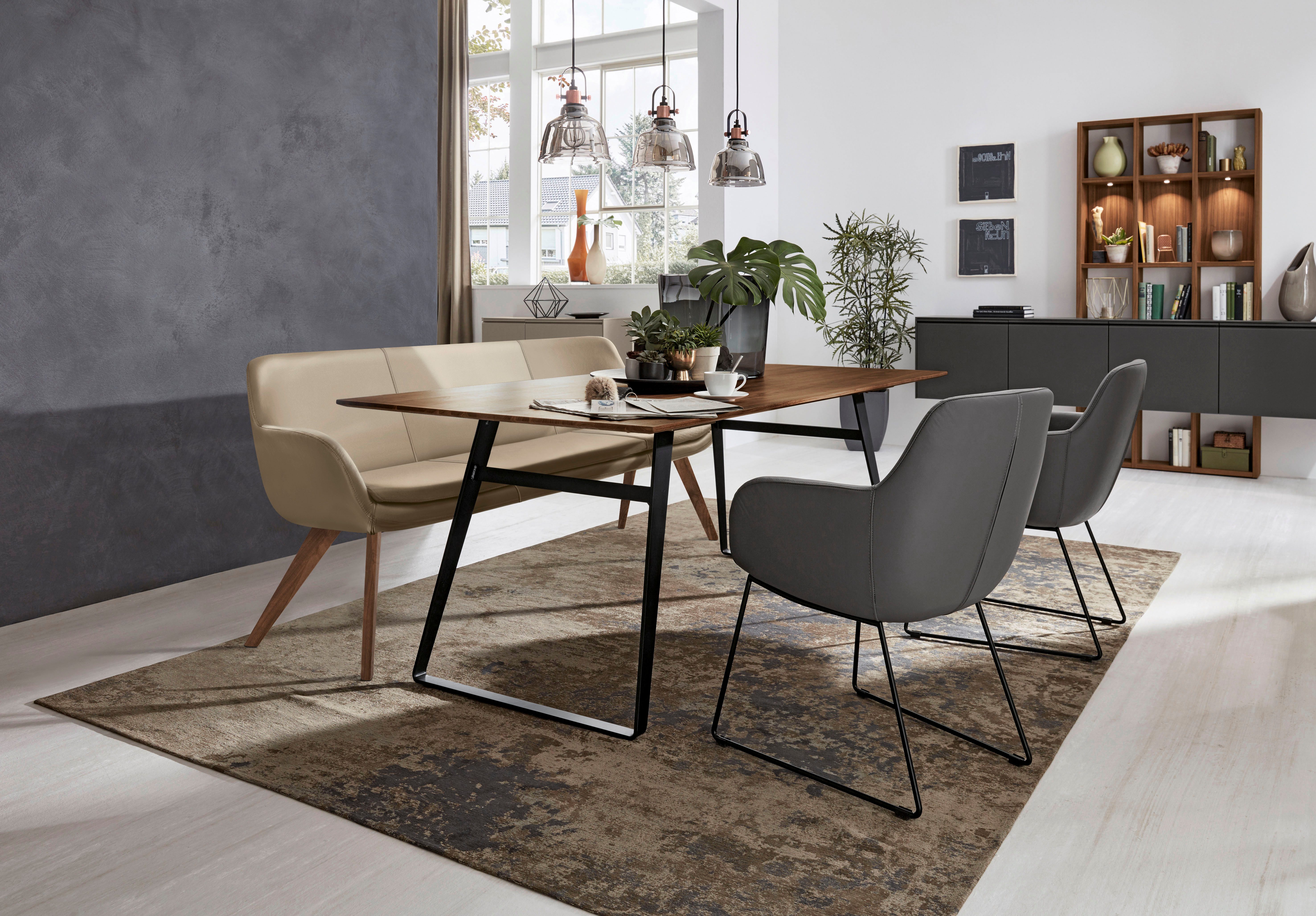 Musterring Essbank Tavia, Stativgestell Wildnussbaum massiv geölt, Breite 180, 200 oder 220 cm