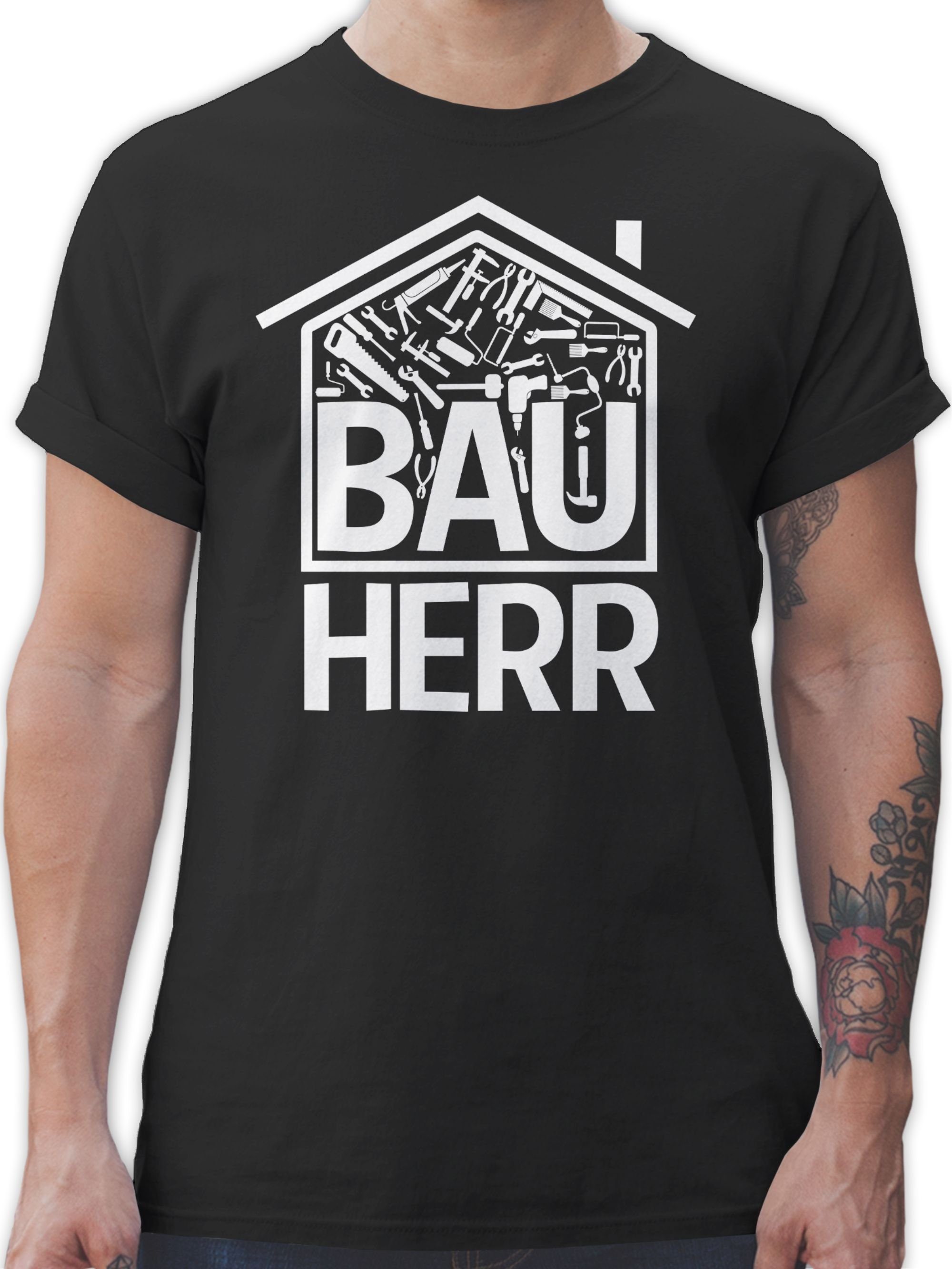 Shirtracer T-Shirt Bauherr Werkzeuge Handwerker Geschenke 1 Schwarz