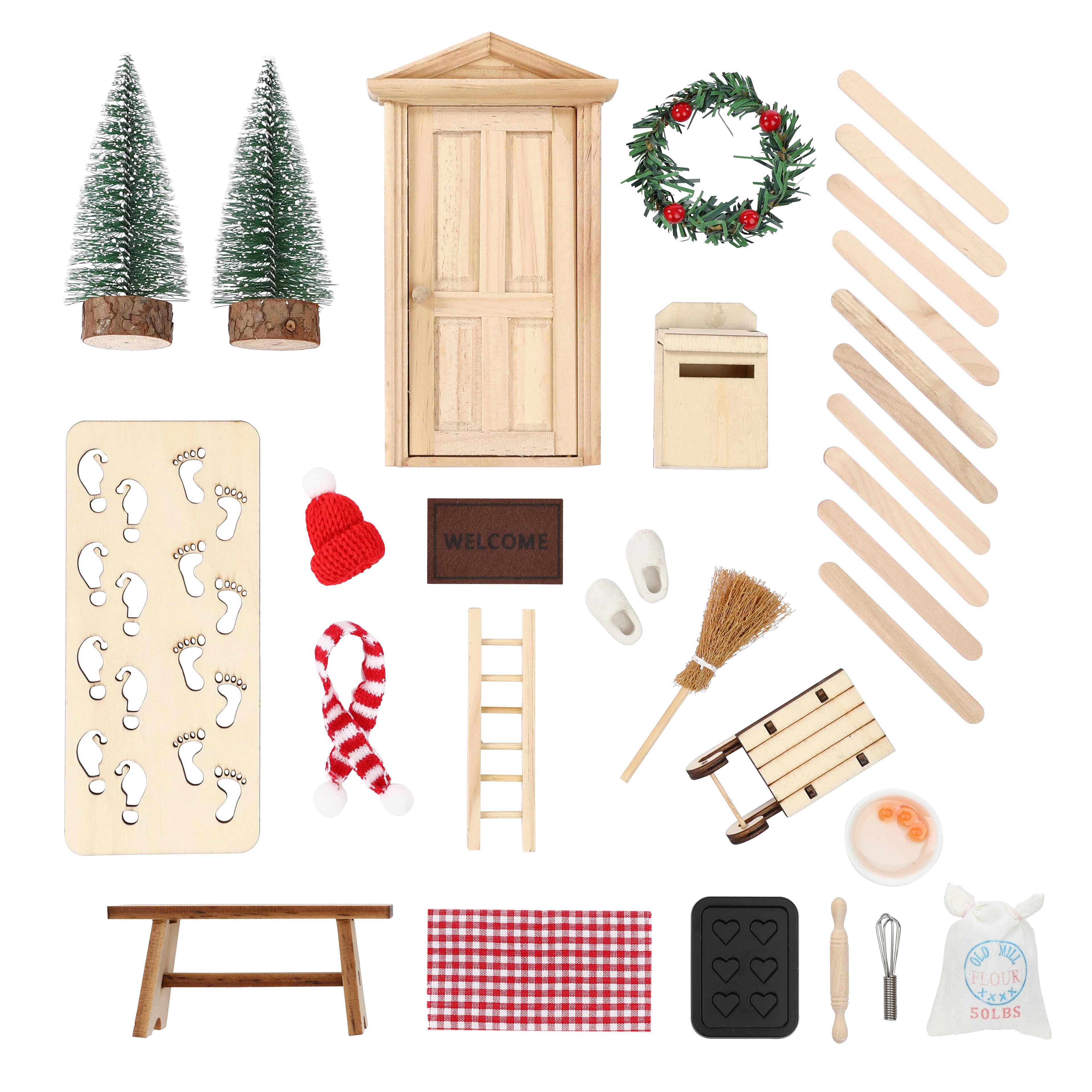 Nordstern DIY-Adventskalender Wichteltür-Set mit Wichtelbriefen, Baustelle uvm. (41-tlg), DIY-Dekoration – Bild 3 von 5