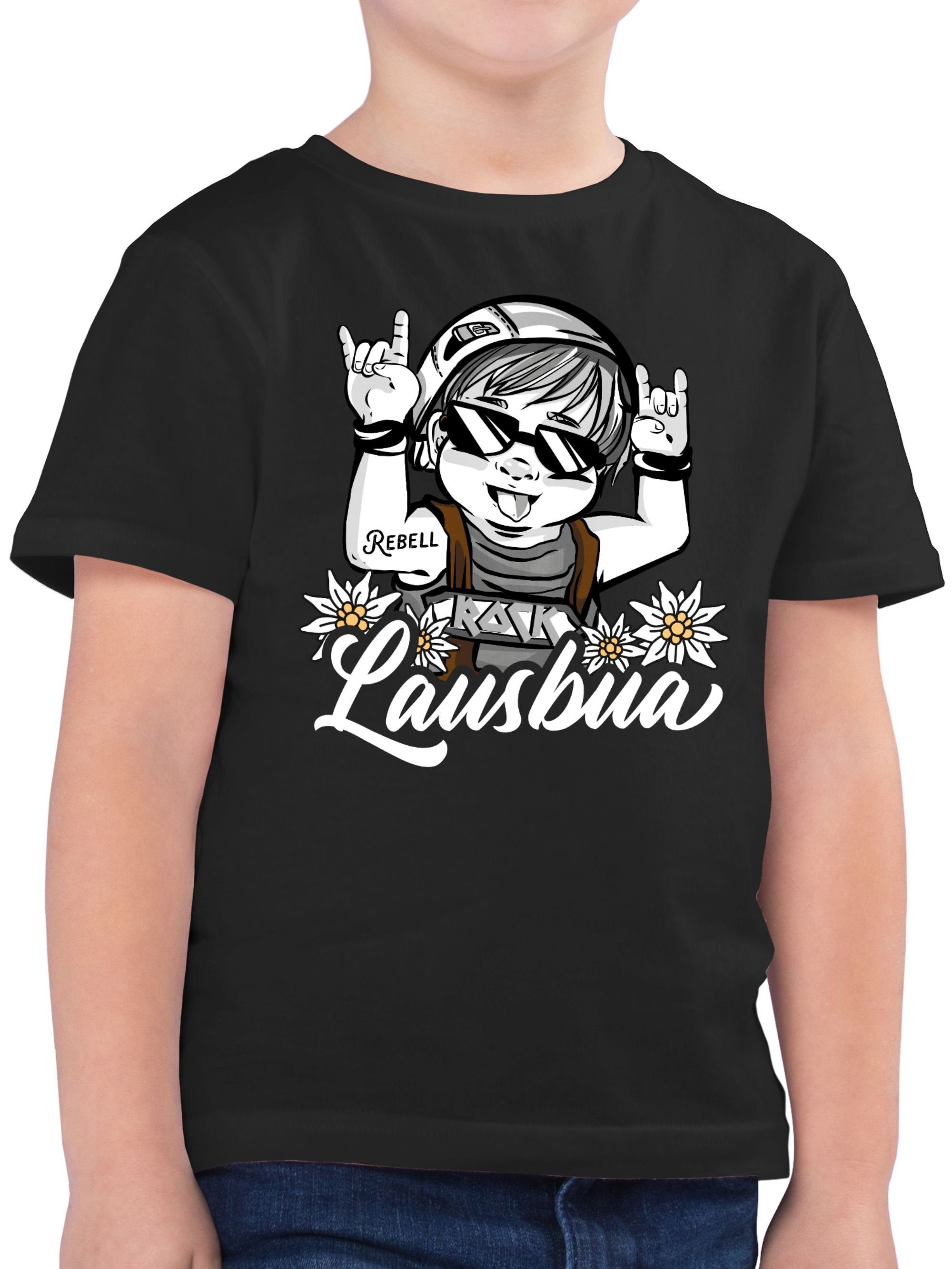 Shirtracer T-Shirt Lausbua - weiß Mode für Oktoberfest Kinder Outfit 1 Schwarz