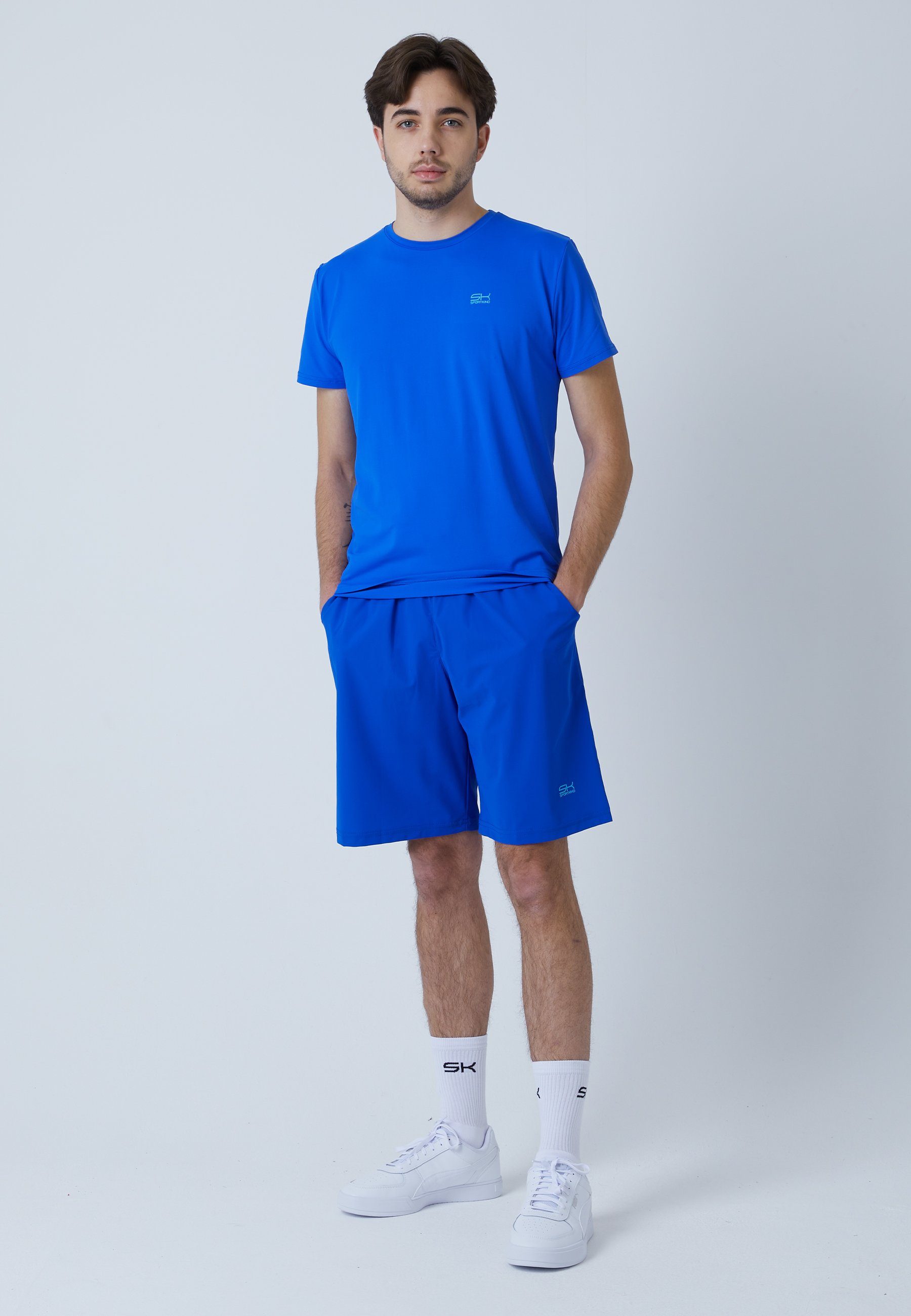 SPORTKIND Funktionsshirt Tennis T-Shirt kobaltblau & Jungen Rundhals Herren