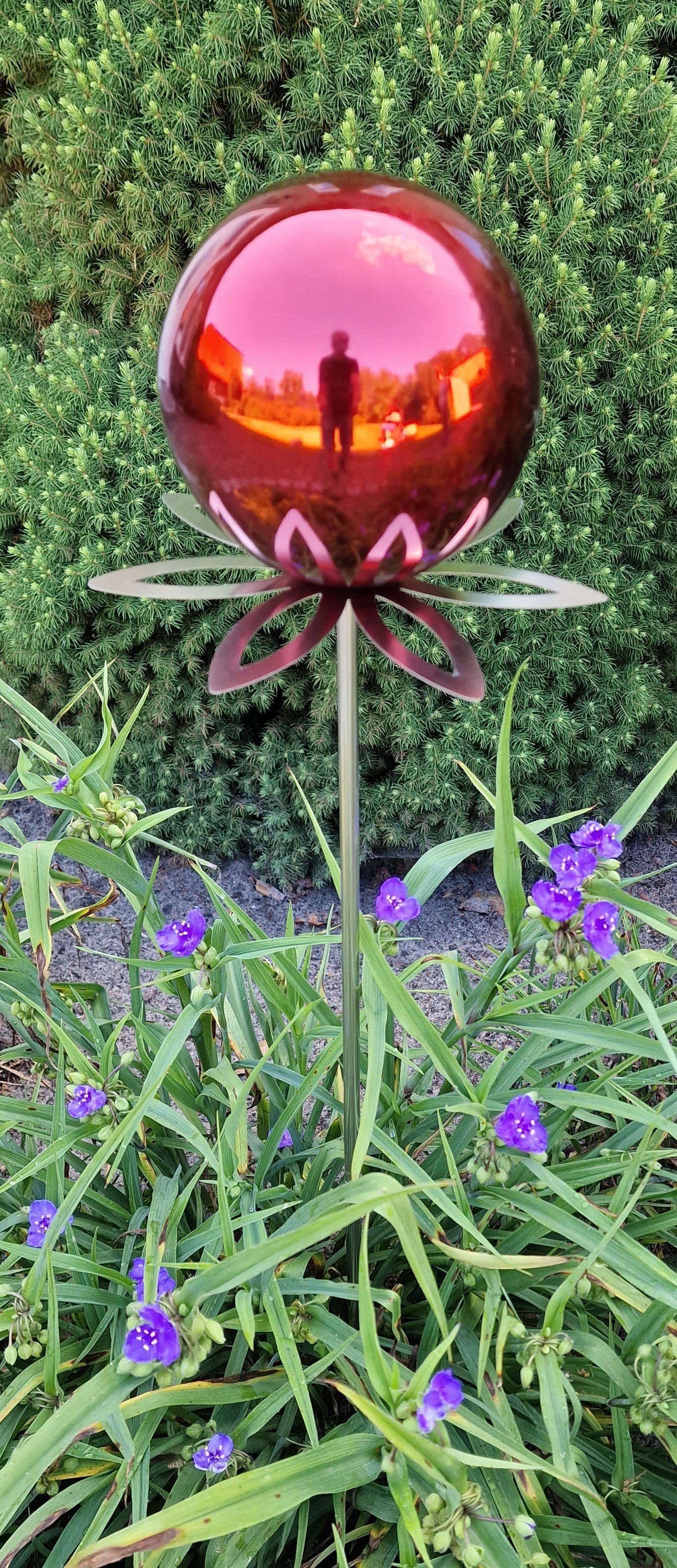 Gartenstecker cm Paris Gartenstecker rot poliert Jürgen Garten-Ambiente Bocker Stab Edelstahl Blütenzauber 15 80 Rosenkugel cm