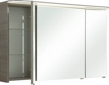 Saphir Spiegelschrank Balto Sprint Badschrank mit LED-Lichtkranz, 120 cm breit, 3 Türen Schalter-/ Steckdosenkombination, inkl. Türdämpfer, 987LM, 12V LED