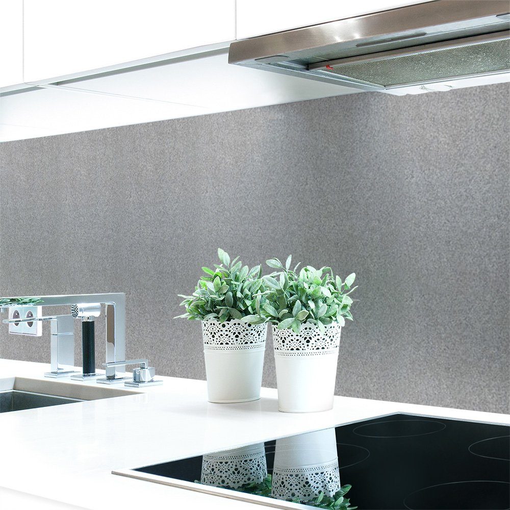 DRUCK-EXPERT Küchenrückwand Küchenrückwand Graphitwand Grau Premium Hart-PVC 0,4 mm selbstklebend