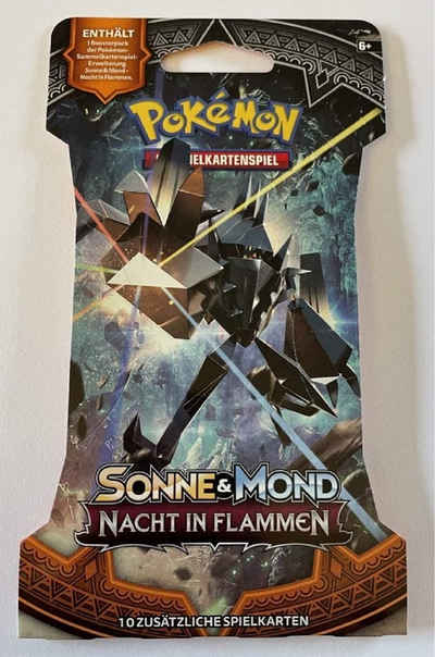 POKÉMON Sammelkarte Pokémon Sammelkartenspiel - Sonne & Mond - Nacht in Flammen - Booster im Blister - deutsch, im Blister verpackt