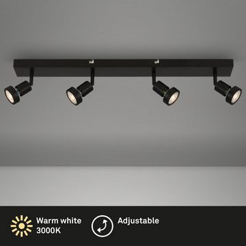 Briloner Leuchten LED Deckenspots 2926-045, LED wechselbar, Warmweiß, 4-flammig, schwarz, dreh- und schwenkbar, inkl. 4x GU10