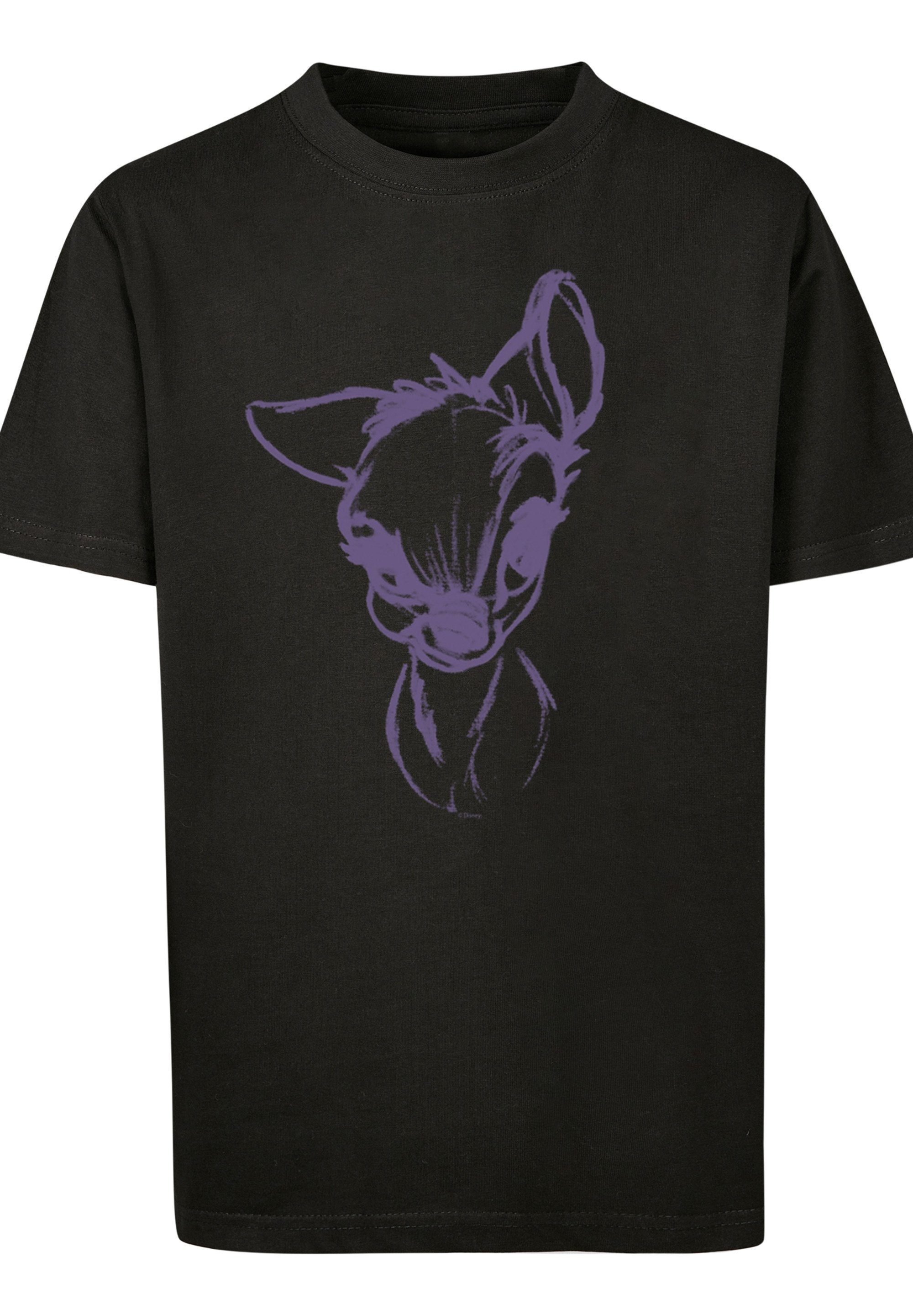 T-Shirt Kinder,Premium Disney F4NT4STIC schwarz Bambi Merch,Jungen,Mädchen,Bedruckt Mood Unisex