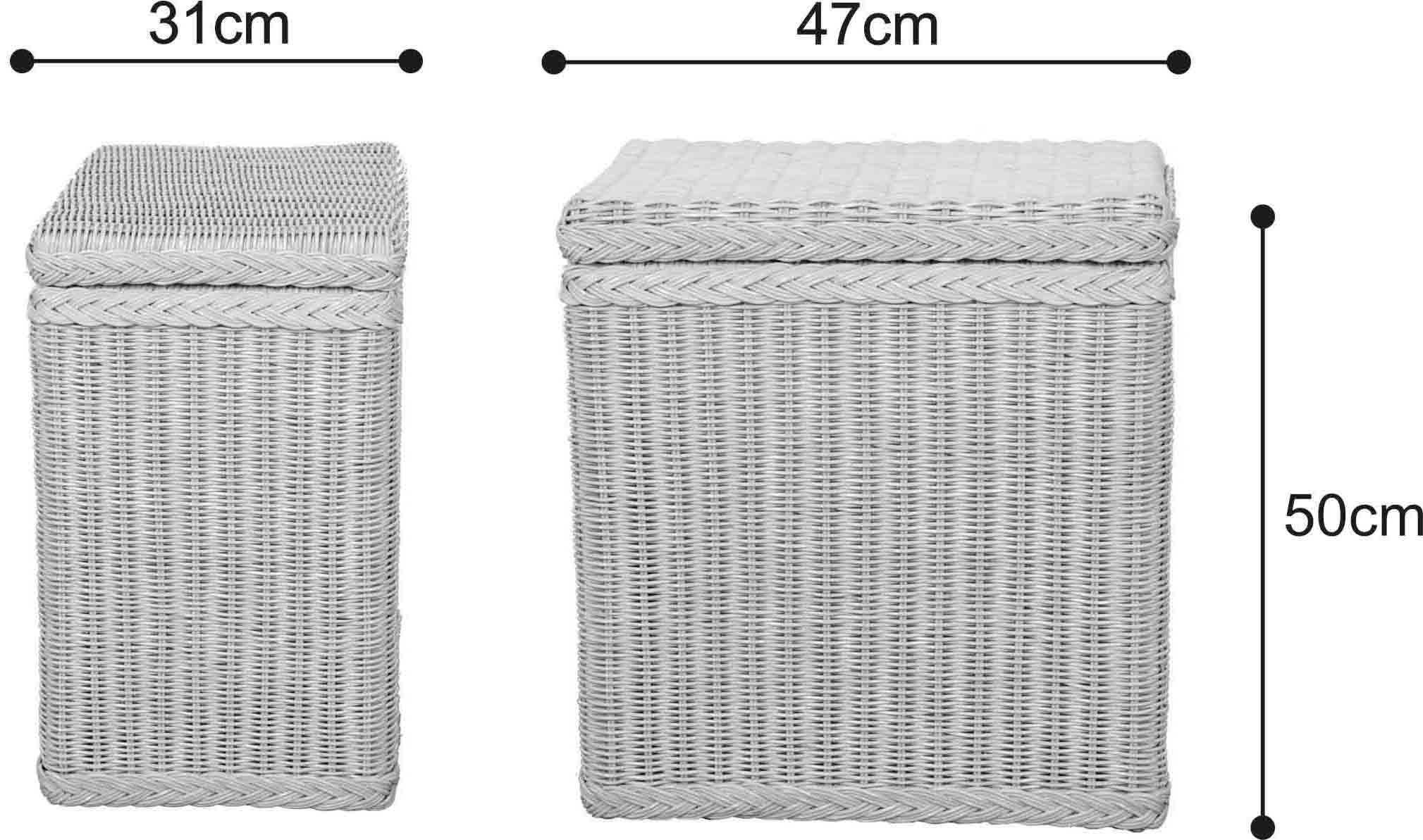 Krines Home Wäschekorb Rattan Wäschebox mit Deckel Wäschetruhe Wäschekorb Wäschesammler, mit Inlett Korb zur Aufbewahrung – Bild 5 von 5