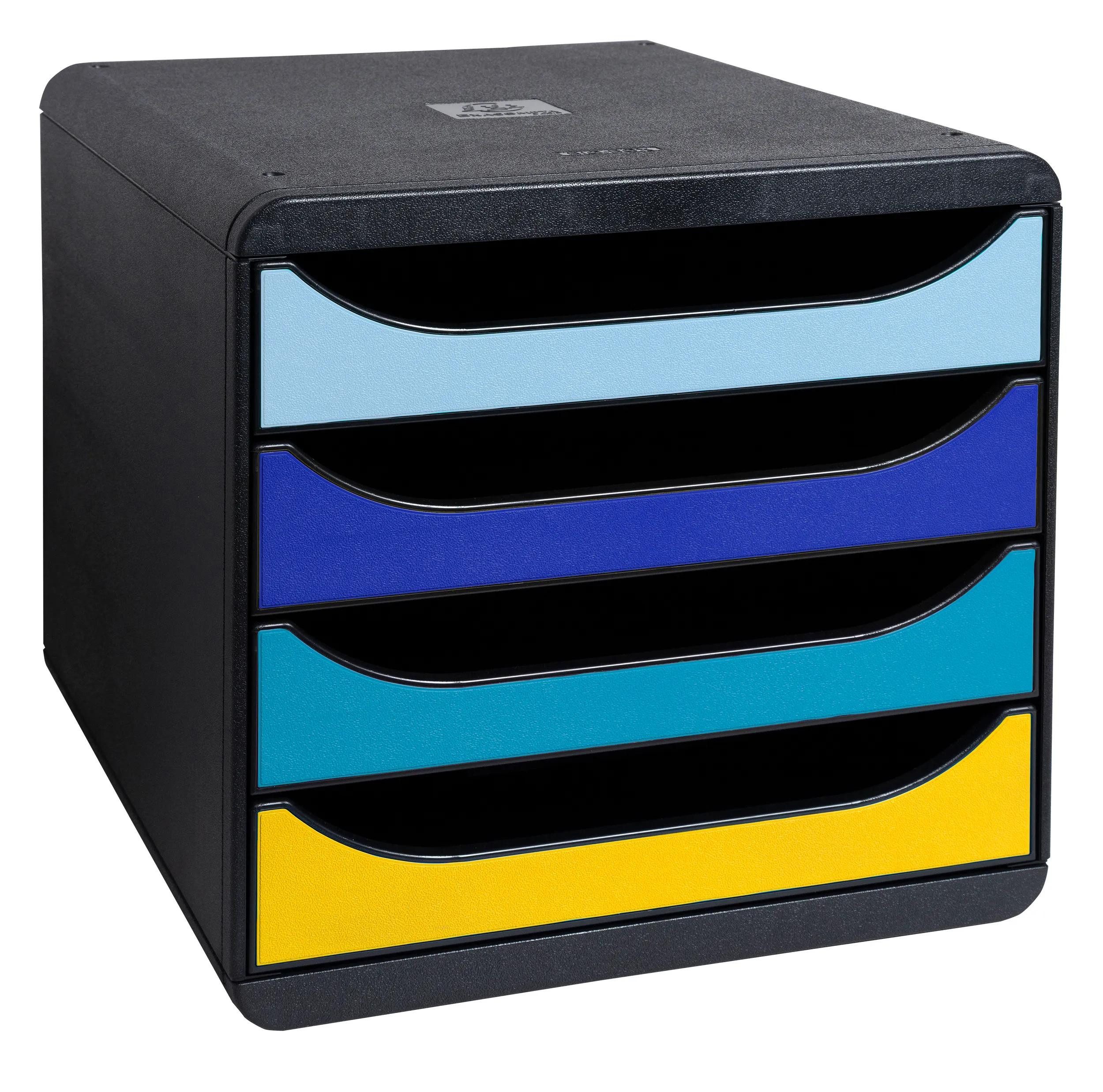 EXACOMPTA Schubladenbox Schubladenbox Big Box Plus 4 offene Schubladen sortiert 3104202D, Schubladenboxen