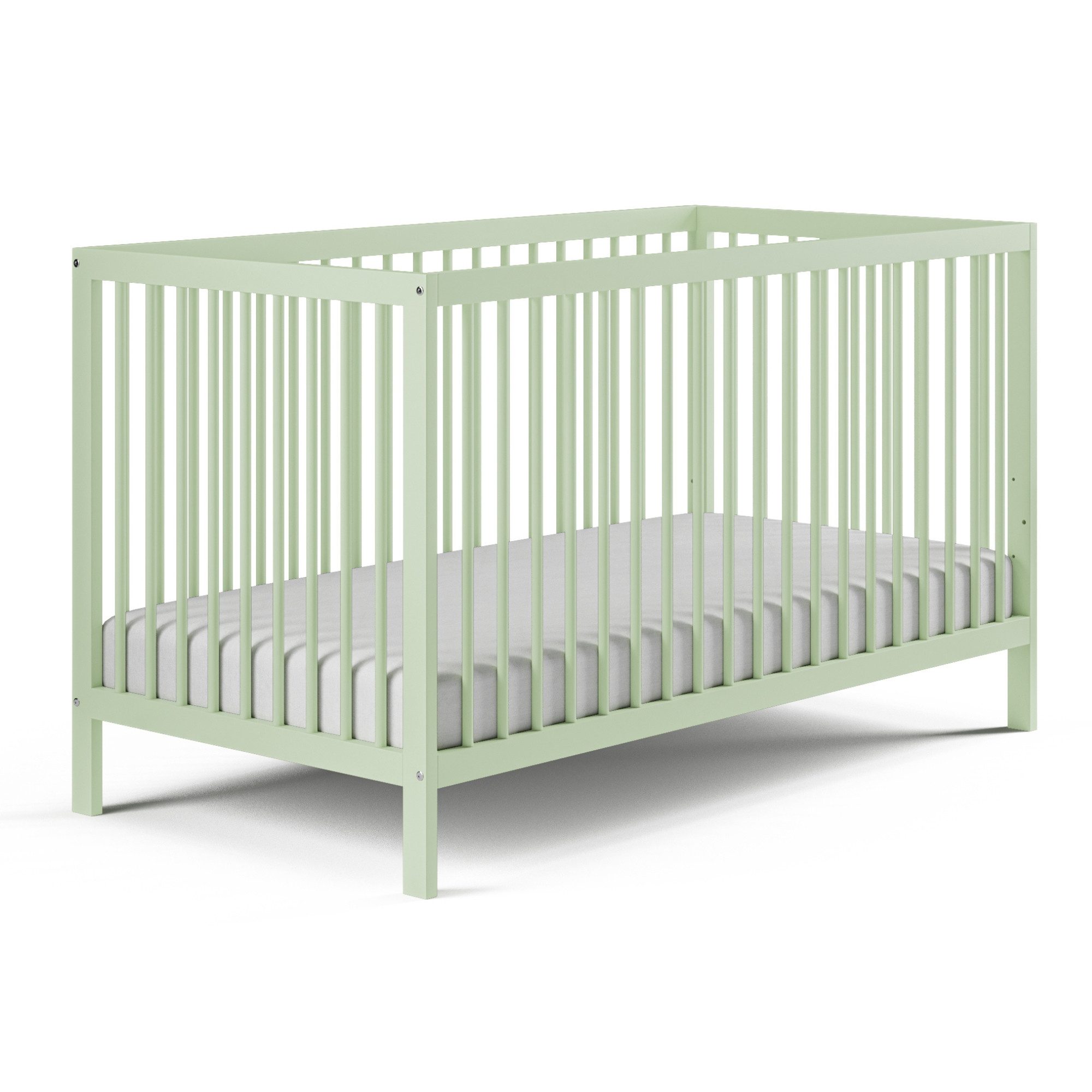 Kids Collective Kinderbett Babybett Gitterbett 60x120 und 70x140 cm herausnehmbare Sprossen (mit Lattenrost und herausnehmbaren Sprossen ab Geburt bis zum 3. LJ), 60x120 cm in grün