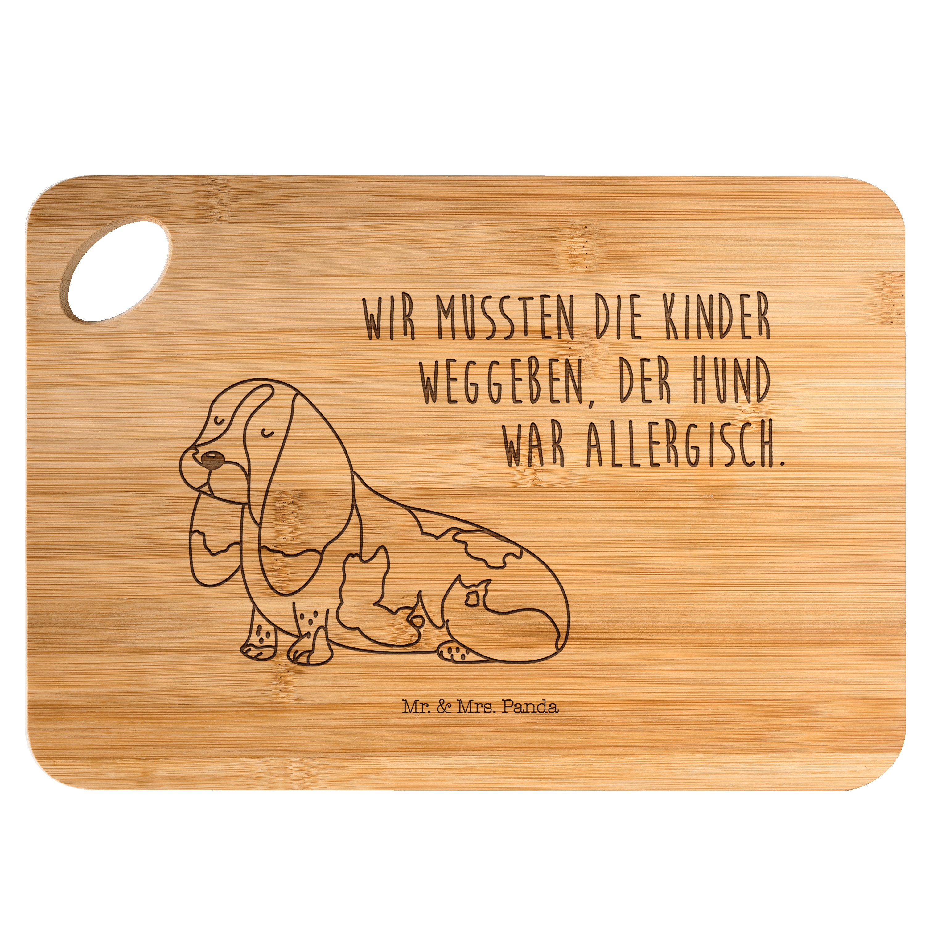 Mr. & Mrs. Panda Servierbrett Hund Basset Hound - Transparent - Geschenk, Küchenbrett, Hundemama, F, Bambus, (1-St)