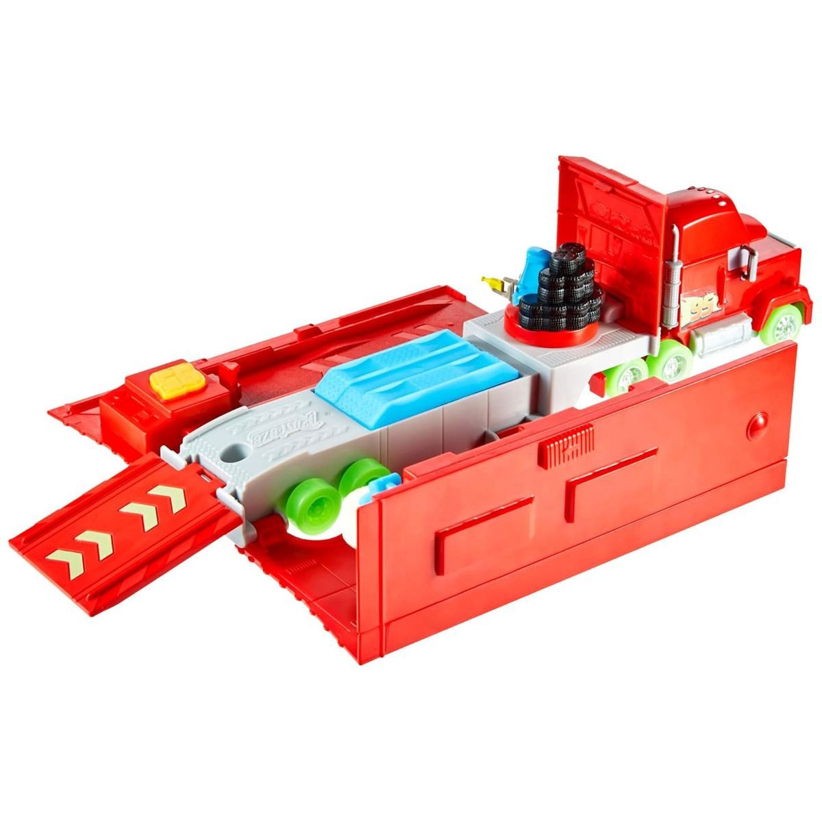 Mattel® Spielzeug-LKW MattelHPX76-DisneyPixarCars-2-in-1Set,Spielzeugtruck&TuningStation,Glo