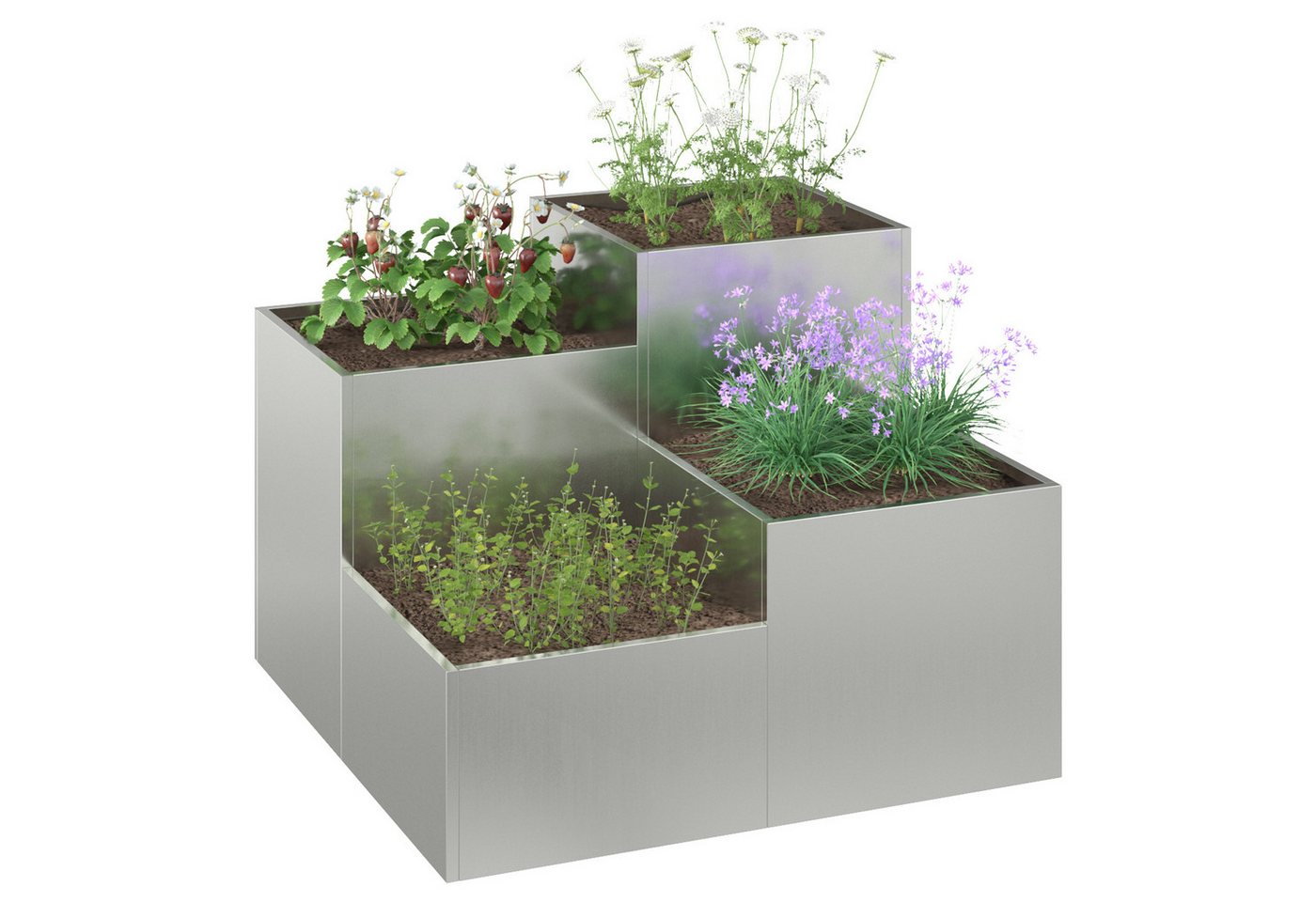 Thumbnail - vidaXL Blumentopf Pflanzkübel 100x100x60 cm Verzinkter Stahl (1 St)