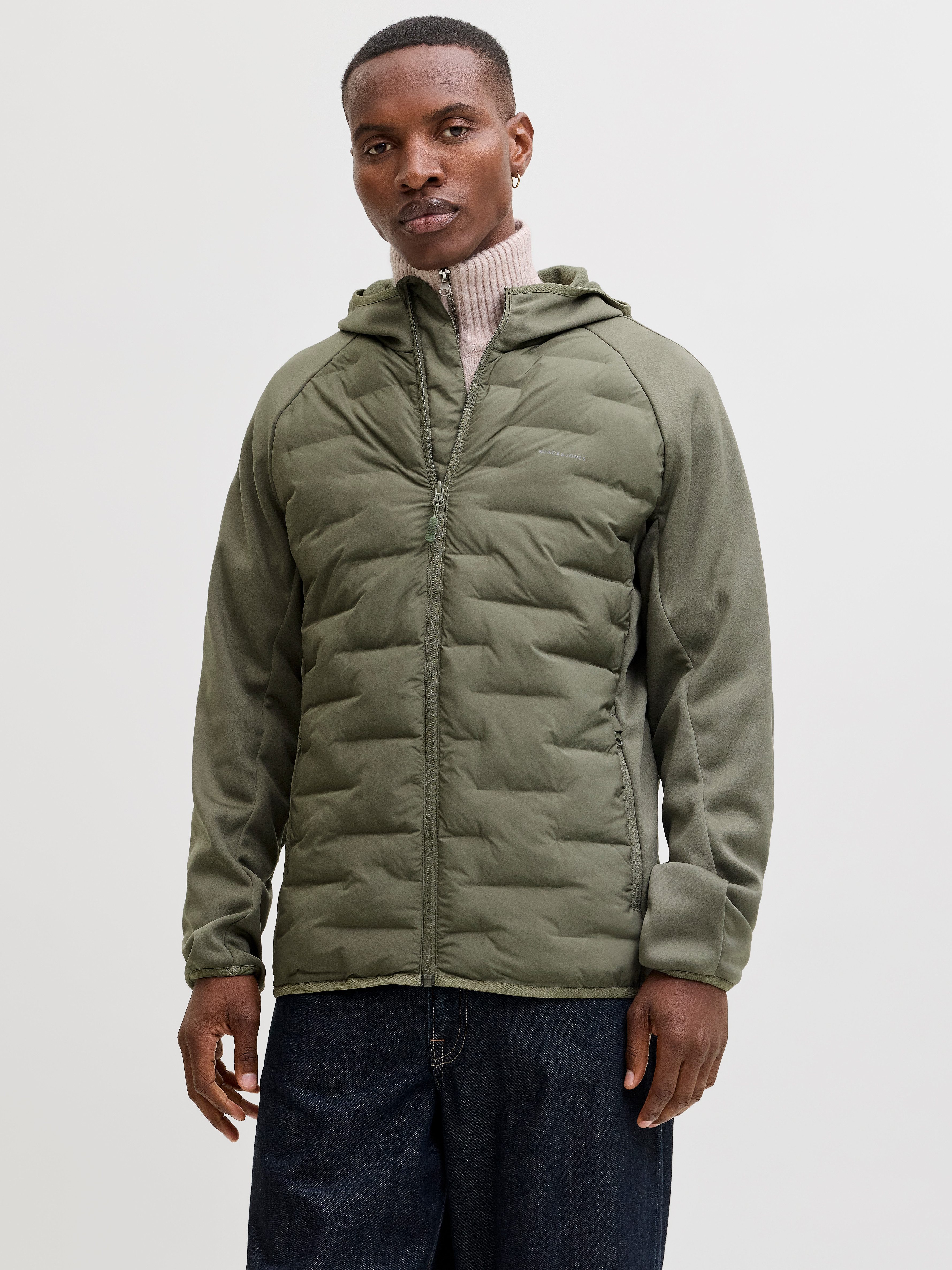 Jack & Jones Steppjacke JJEPERFECT HYBRID JACKET NOOS mit Kapuze