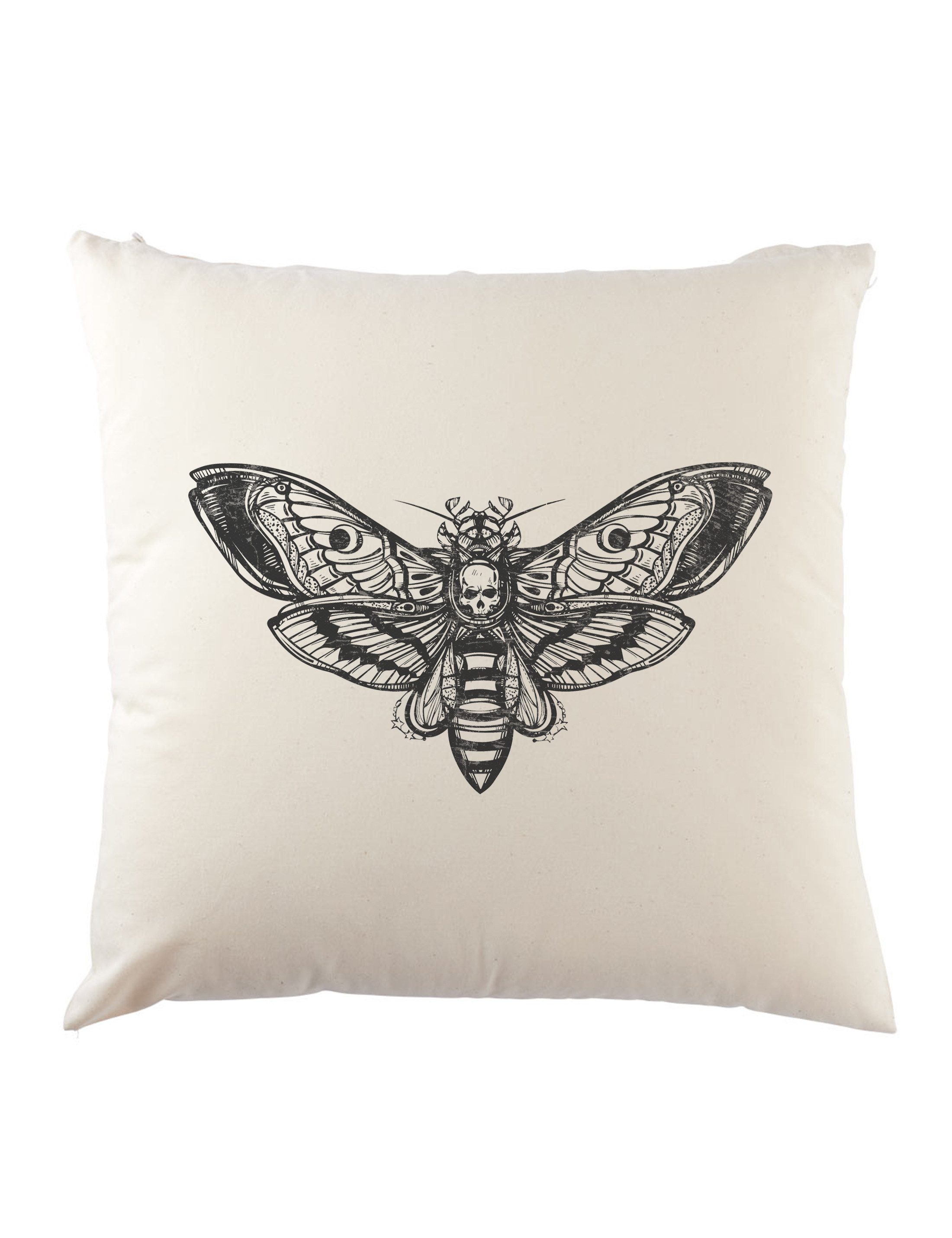 Dekokissen Death Moth Dekokissen Motte Dead Skelett Skeleton Black White Mothman