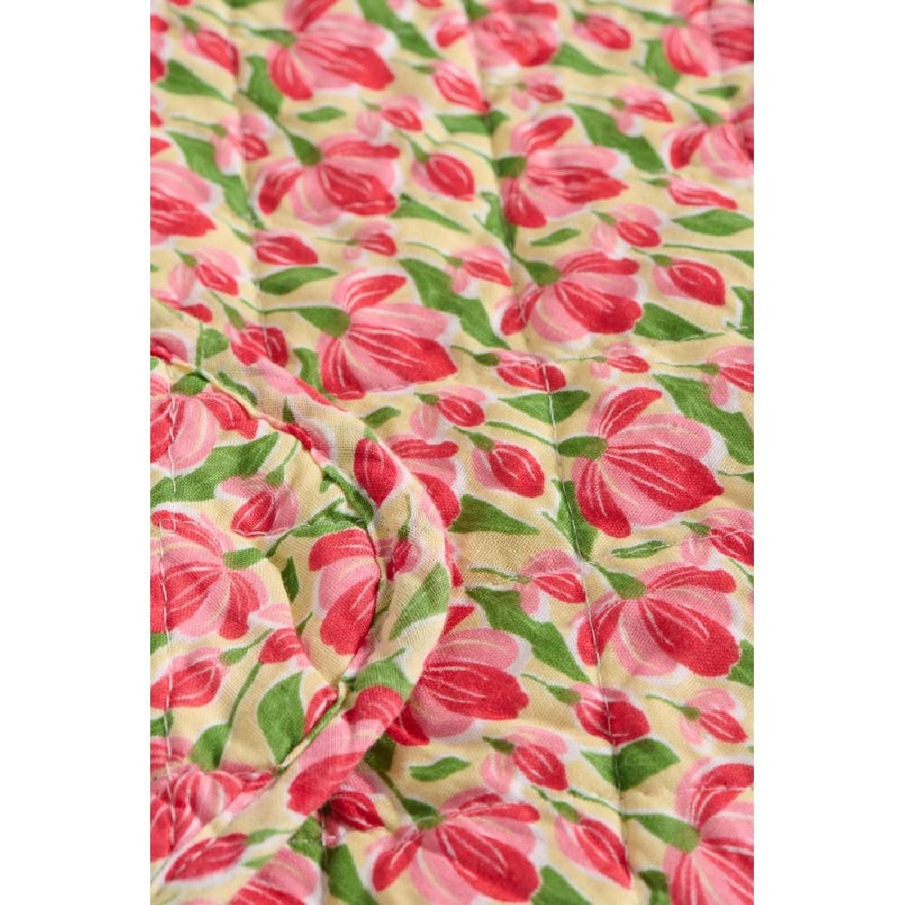 Wohndecke Ib Laursen Quilt Decke Tagesdecke mit roten und rosa Blumen, Ib L günstig online kaufen
