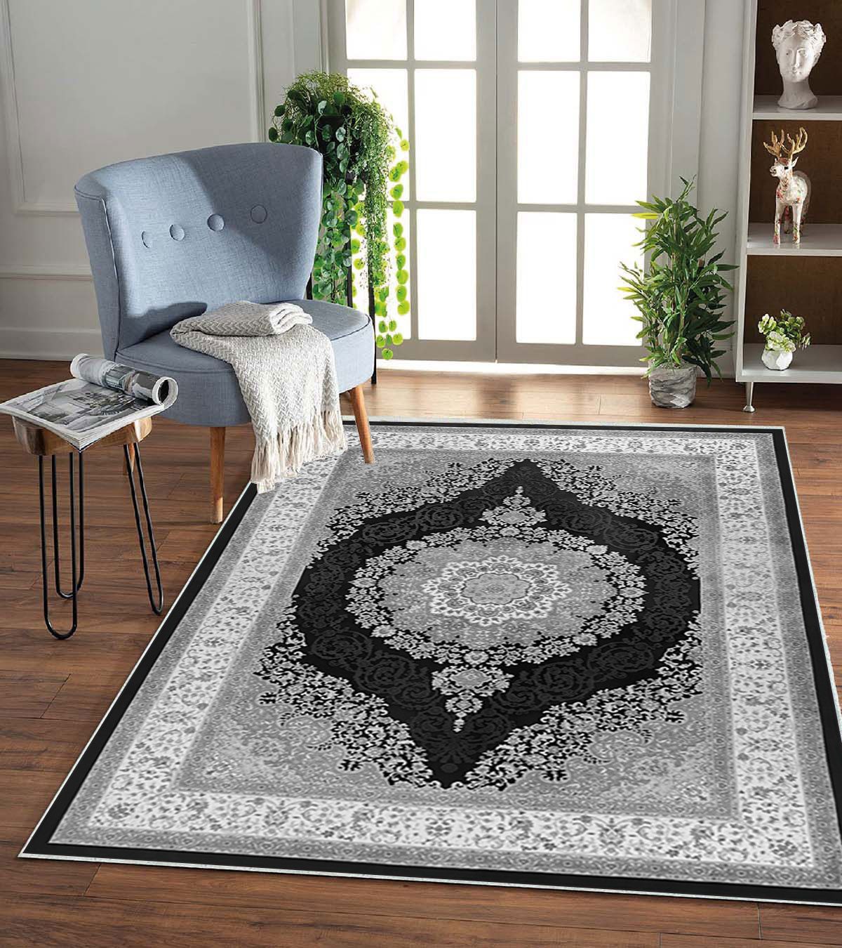 Jungengel Teppich Persisch Optik Grau Waschbar Teppichläufer Flach Wohnzimm günstig online kaufen