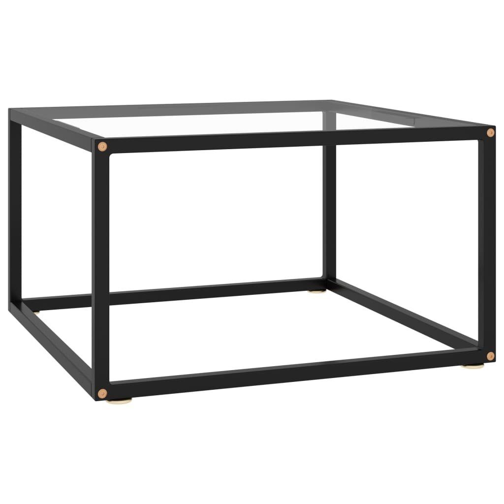 mit Schwarz furnicato Hartglas 60x60x35 cm Couchtisch