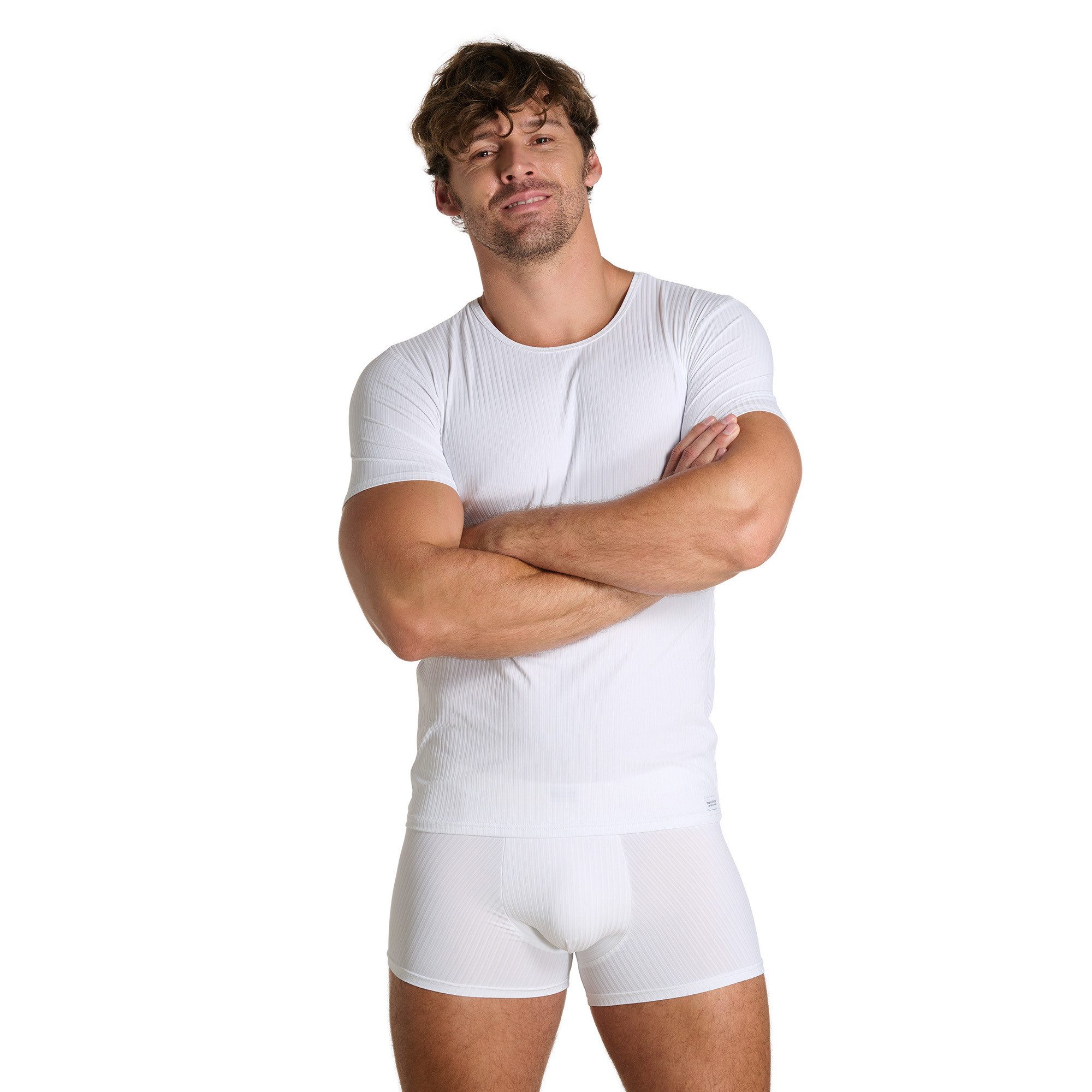 Bruno Banani Rundhalsshirt ANTISTRESS Kurzarm, Rundhalsausschnitt, Cotton-Mix