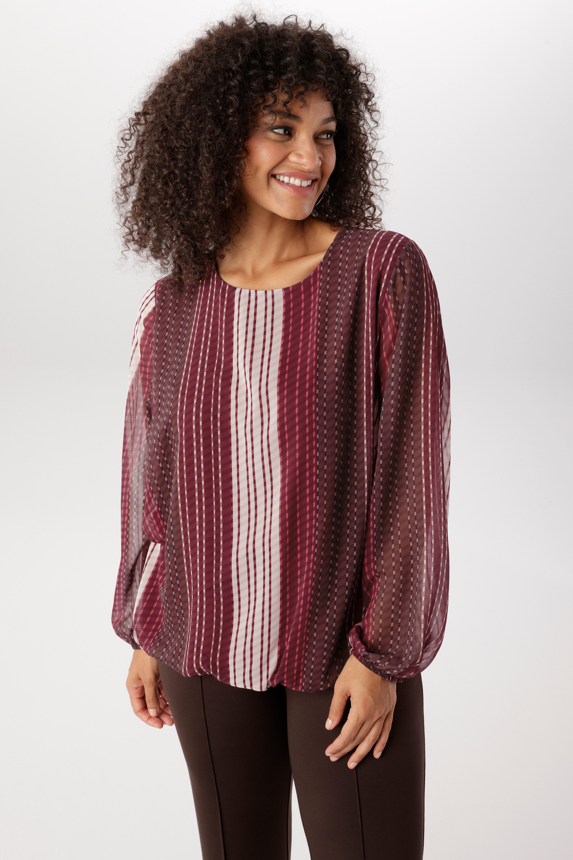 Aniston PLUS Schlupfbluse mit blickdichtem Jerseyfutter - NEUE KOLLEKTION