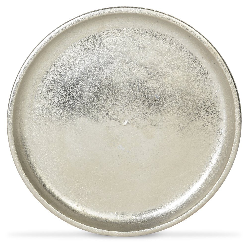 Dekoteller Rund Ø 25 cm 70339 - Silber, Aluminium Dekotablett Schale Dekoration