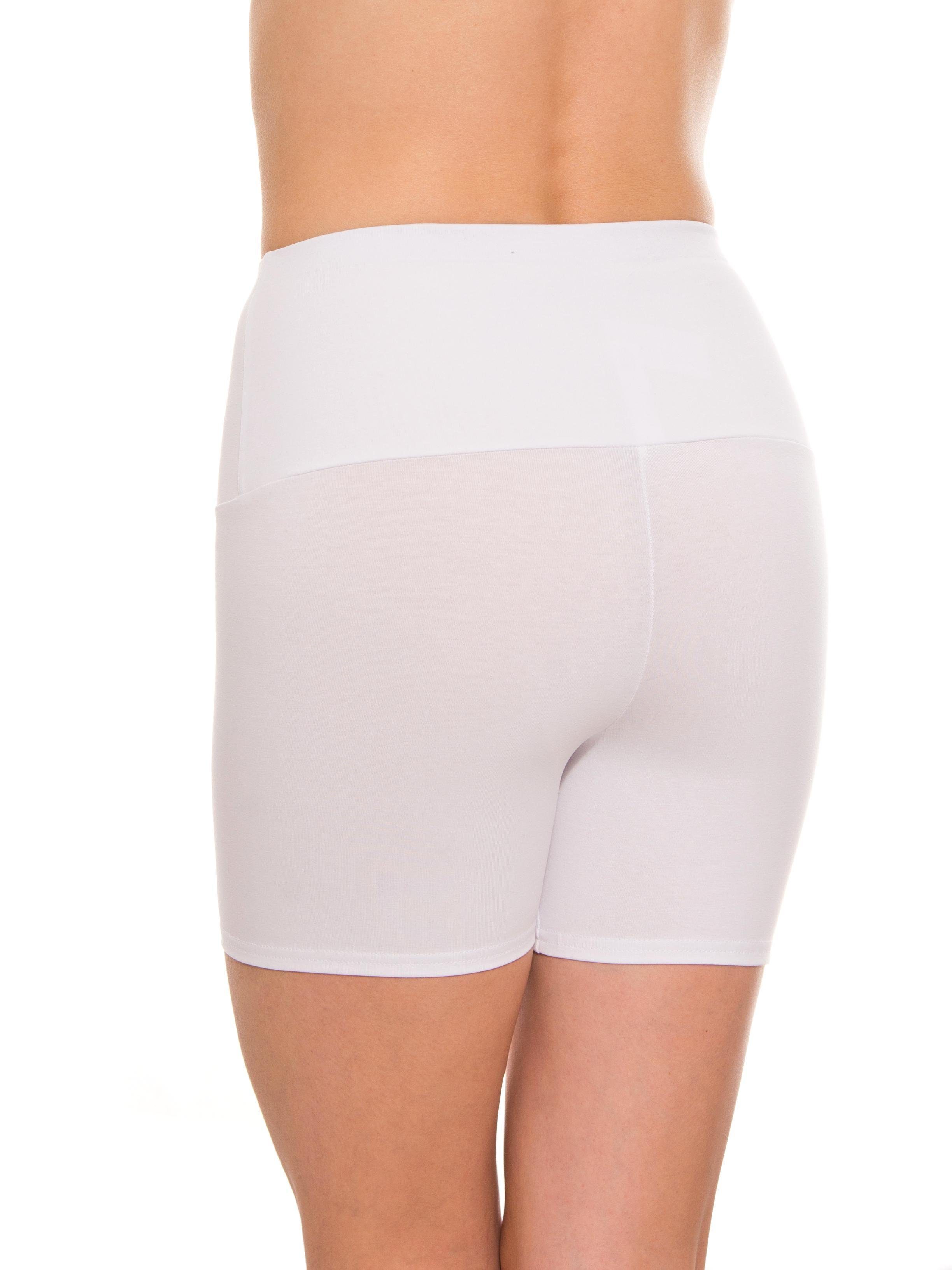 Radlerhose Hotpants Shorts Bund Long Shorts mit Longs Alkato Damen Weiß Shorts Alkato Hohem Yogashorts