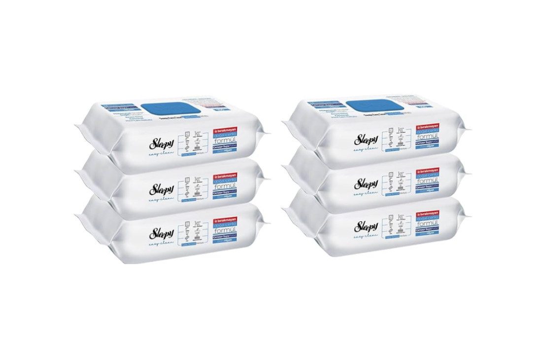 6x Oberflächen-Reinigungstücher mit Bleichmittelzusatz Sleepy – Blau Reinigungstücher
