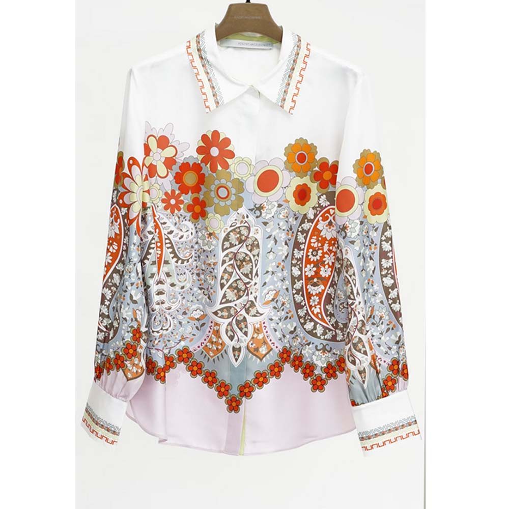 Herzensangelegenheit Блузкиtop Seidenbluse mit floralem Print – Light Lilac Multi