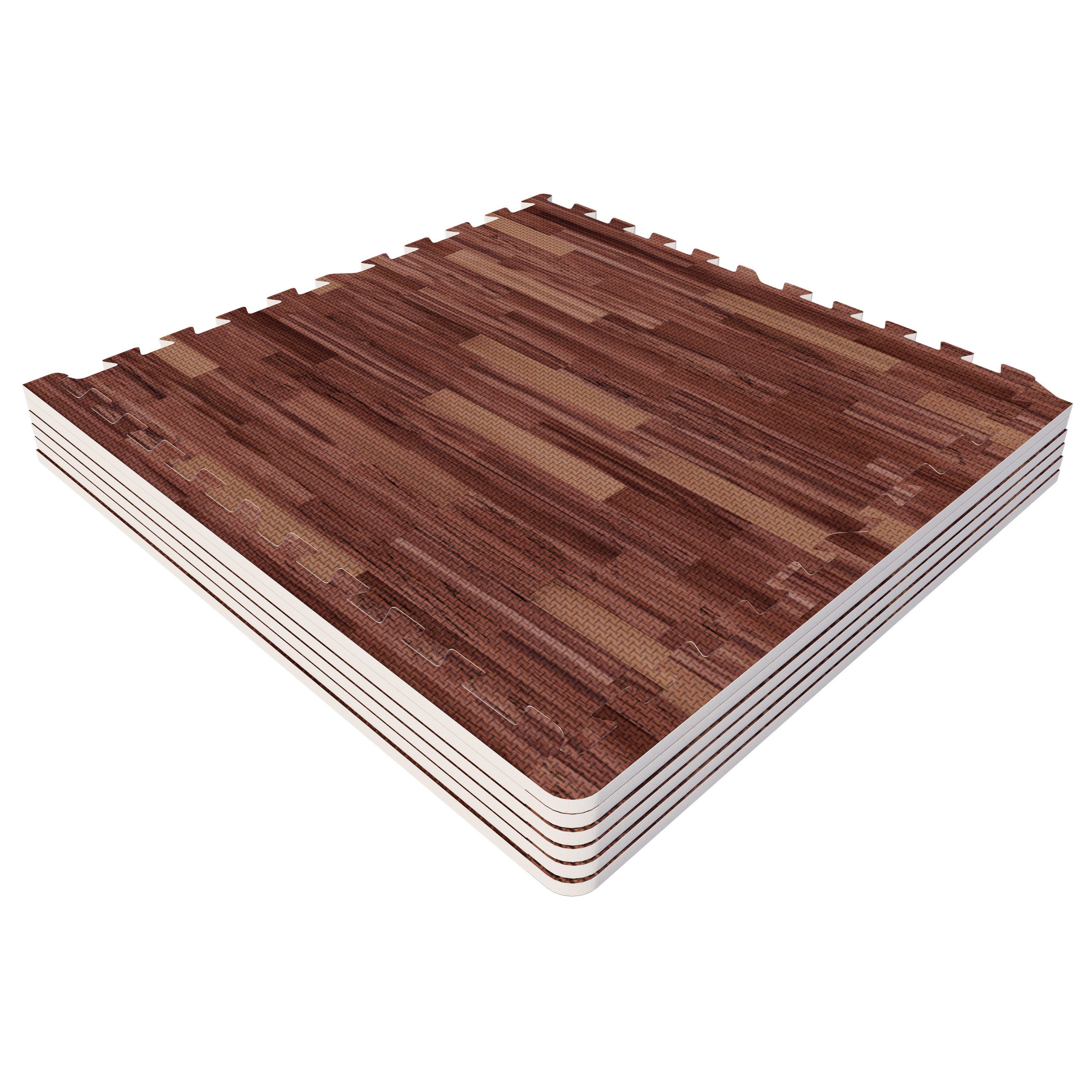 GORILLA SPORTS Bodenschutzmatte 6 Fitnessmatte, 12 Endstücke - Puzzlematte, Turnmatte, Unterlegmatte