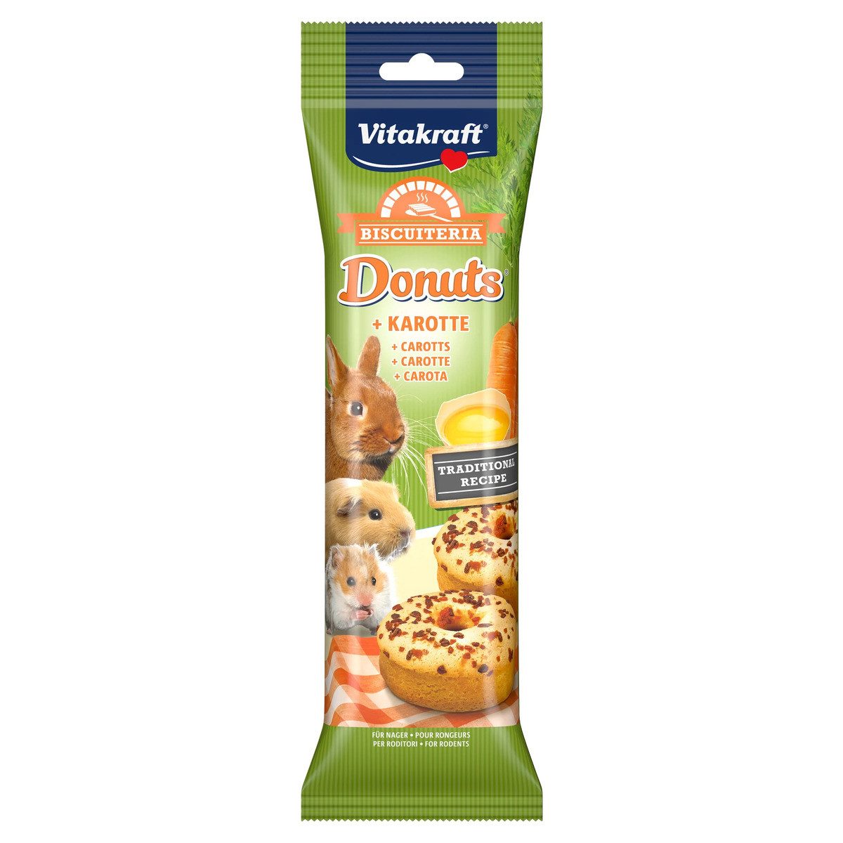 Vitakraft Donuts + Karotte für Zwerghamster 4er-Pack, Snack für: Kleintier