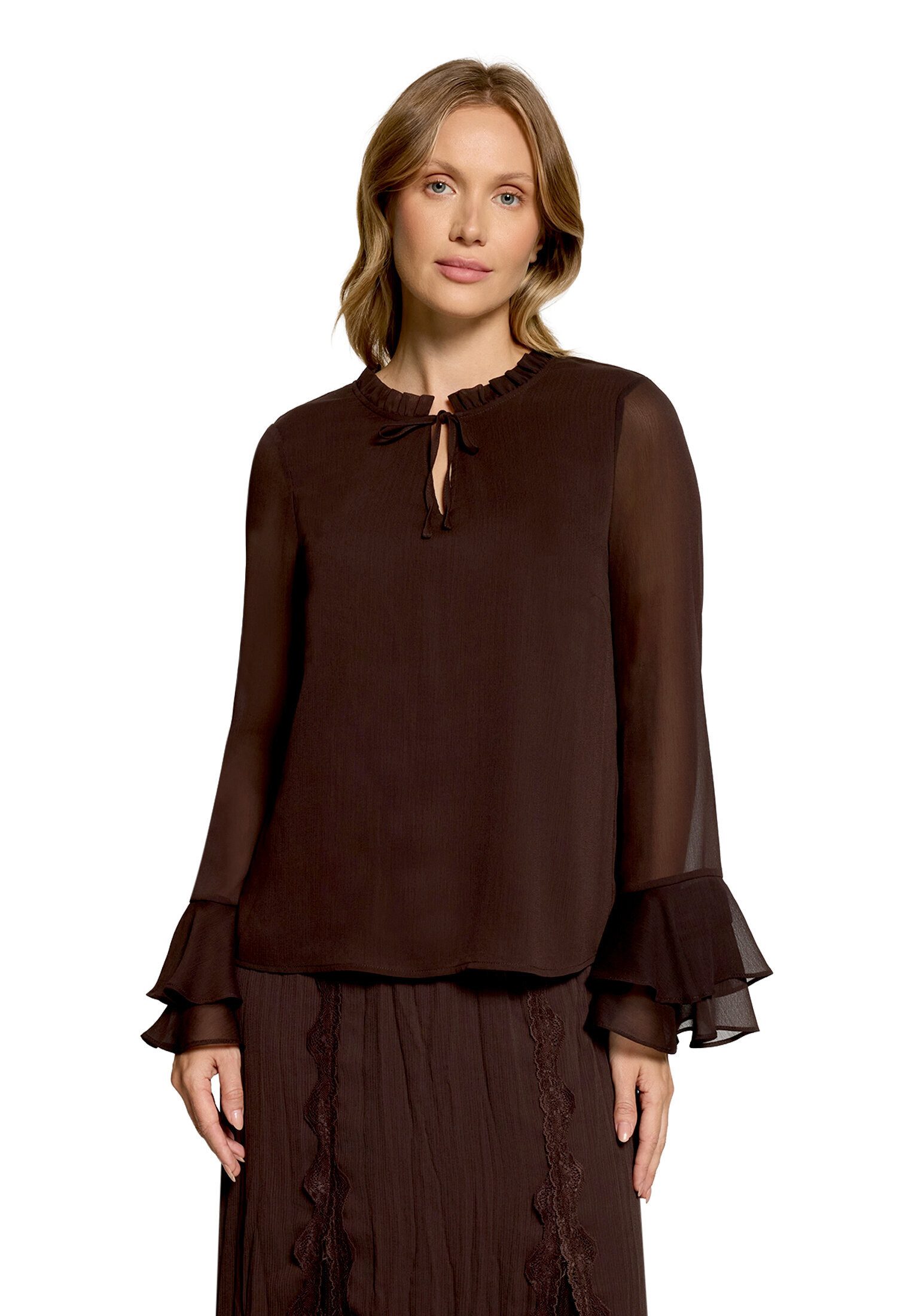 Cartoon Schlupfbluse Damen mit Volant